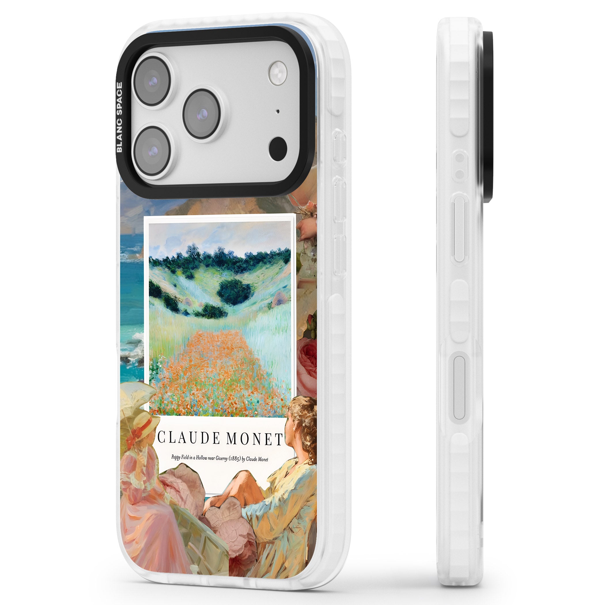 Monet Poppy Field iPhone 17 Pro Impact Clear Phone Case Side Profile