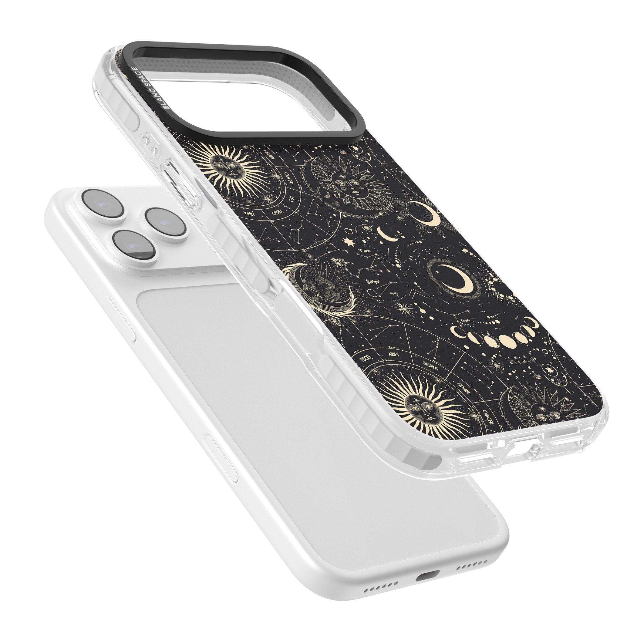 Celestial Suns, Moons & Zodiacs iPhone 17 Pro Max Impact Clear Phone Case Colours
