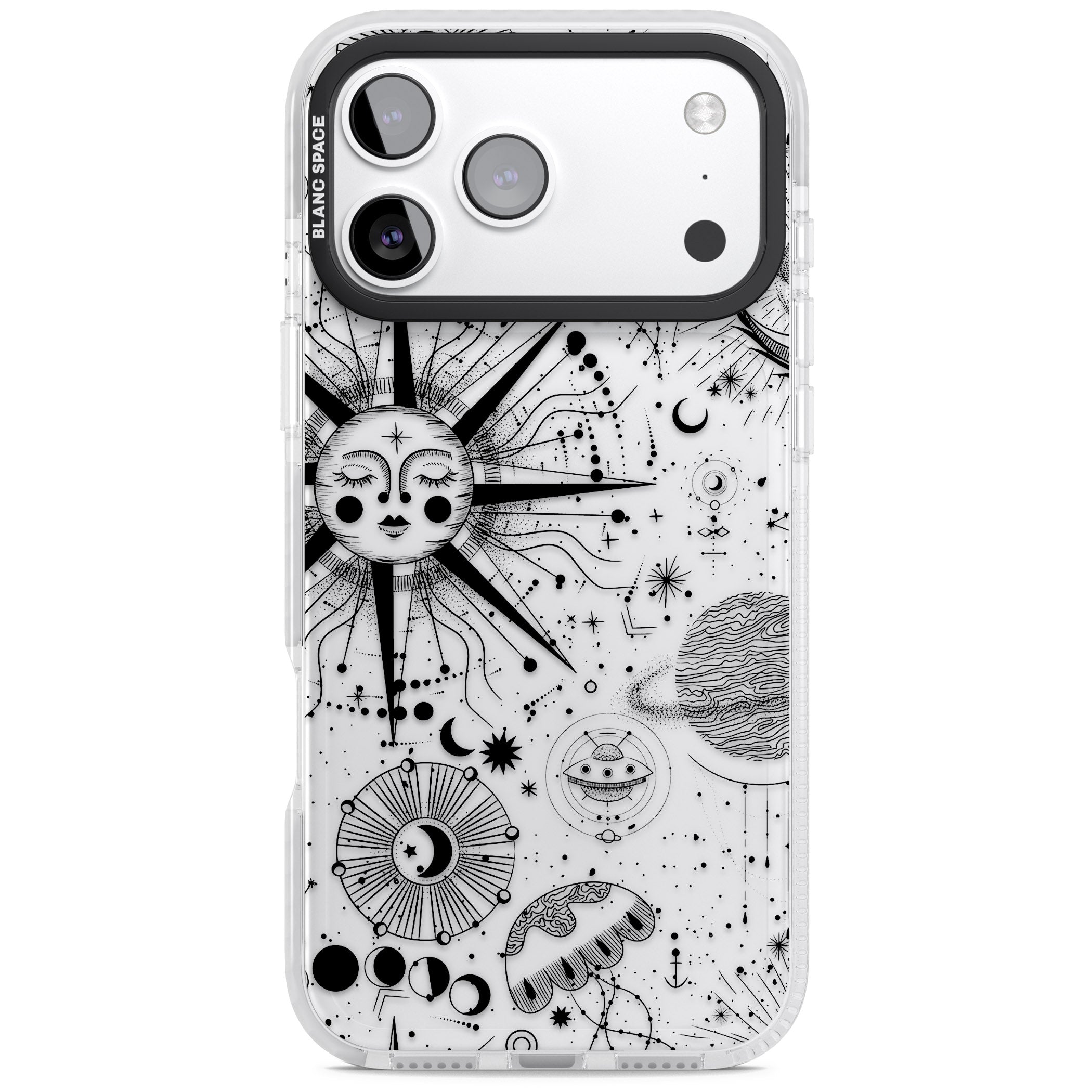 Cosmic Sun Zodiac iPhone 17 Pro Impact Clear Phone Case