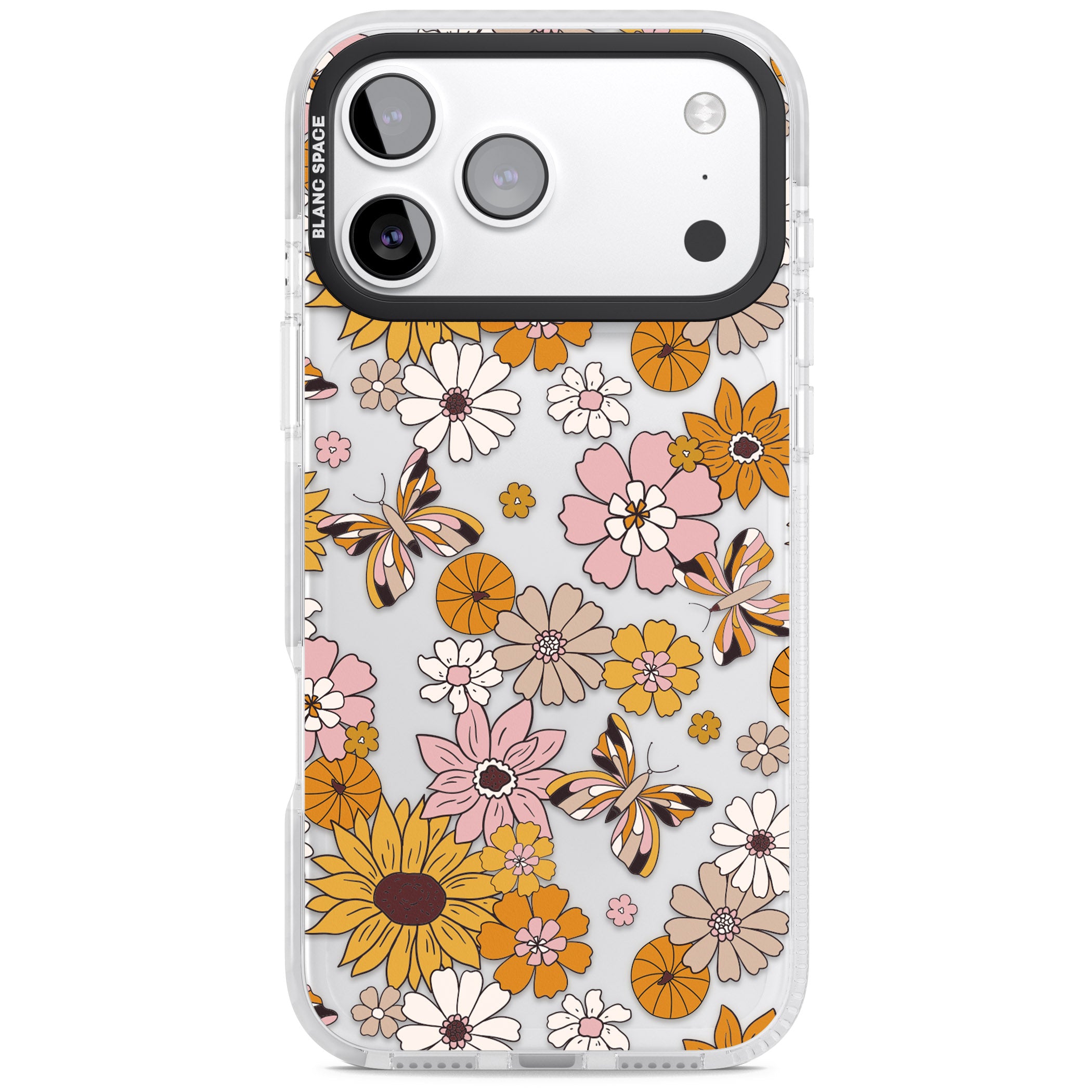 Butterfly Bloom Autumn Floral iPhone 17 Pro Impact Clear Phone Case