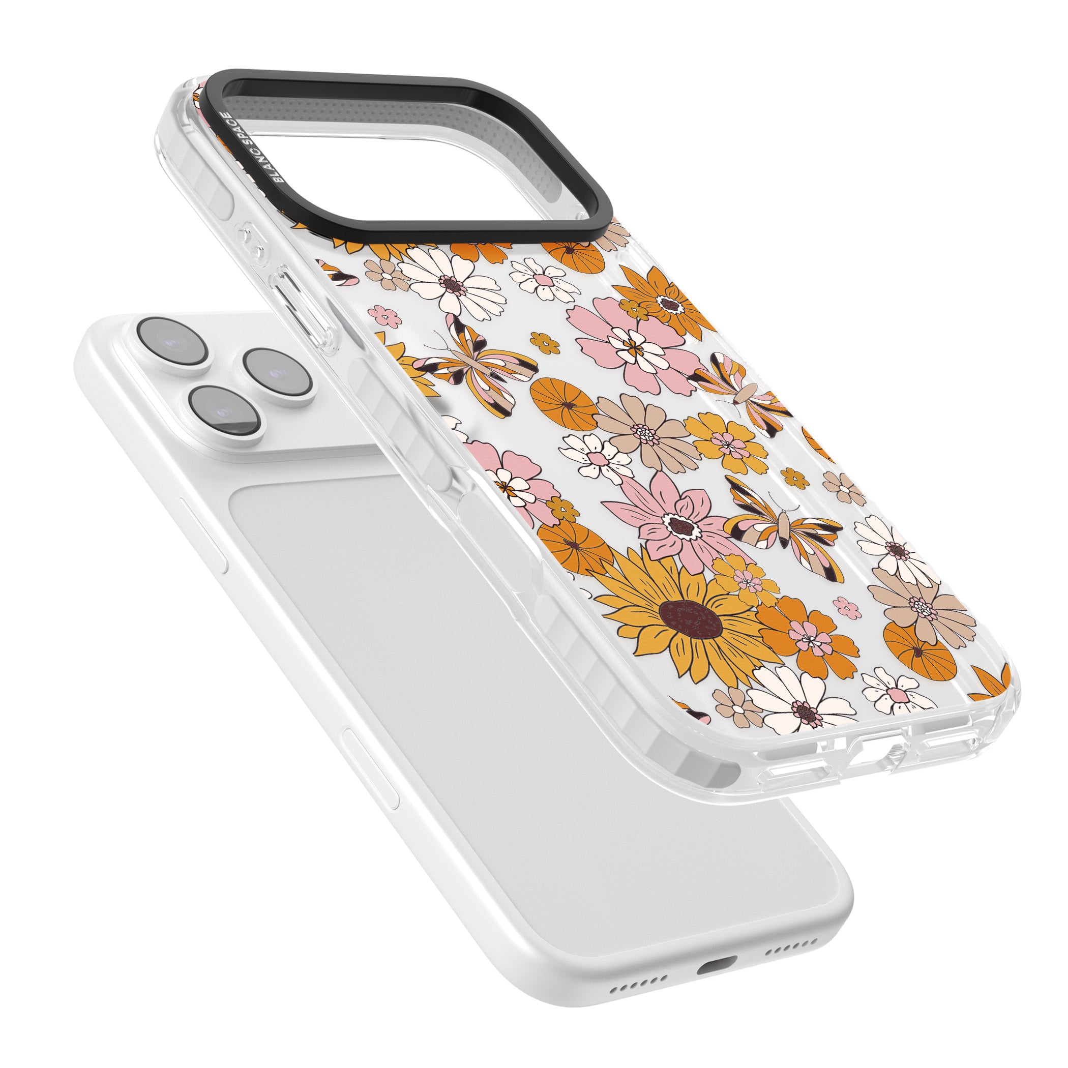 Butterfly Bloom Autumn Floral iPhone 17 Pro Impact Clear Phone Case Colours