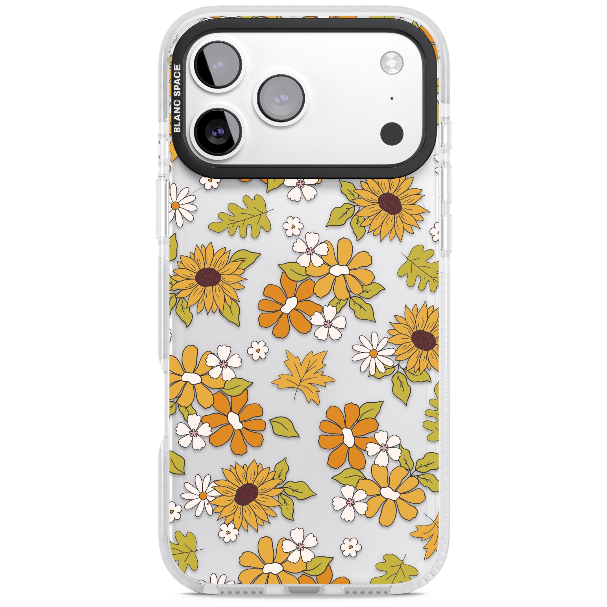 Boho Sunflowers iPhone 17 Pro Impact Clear Phone Case