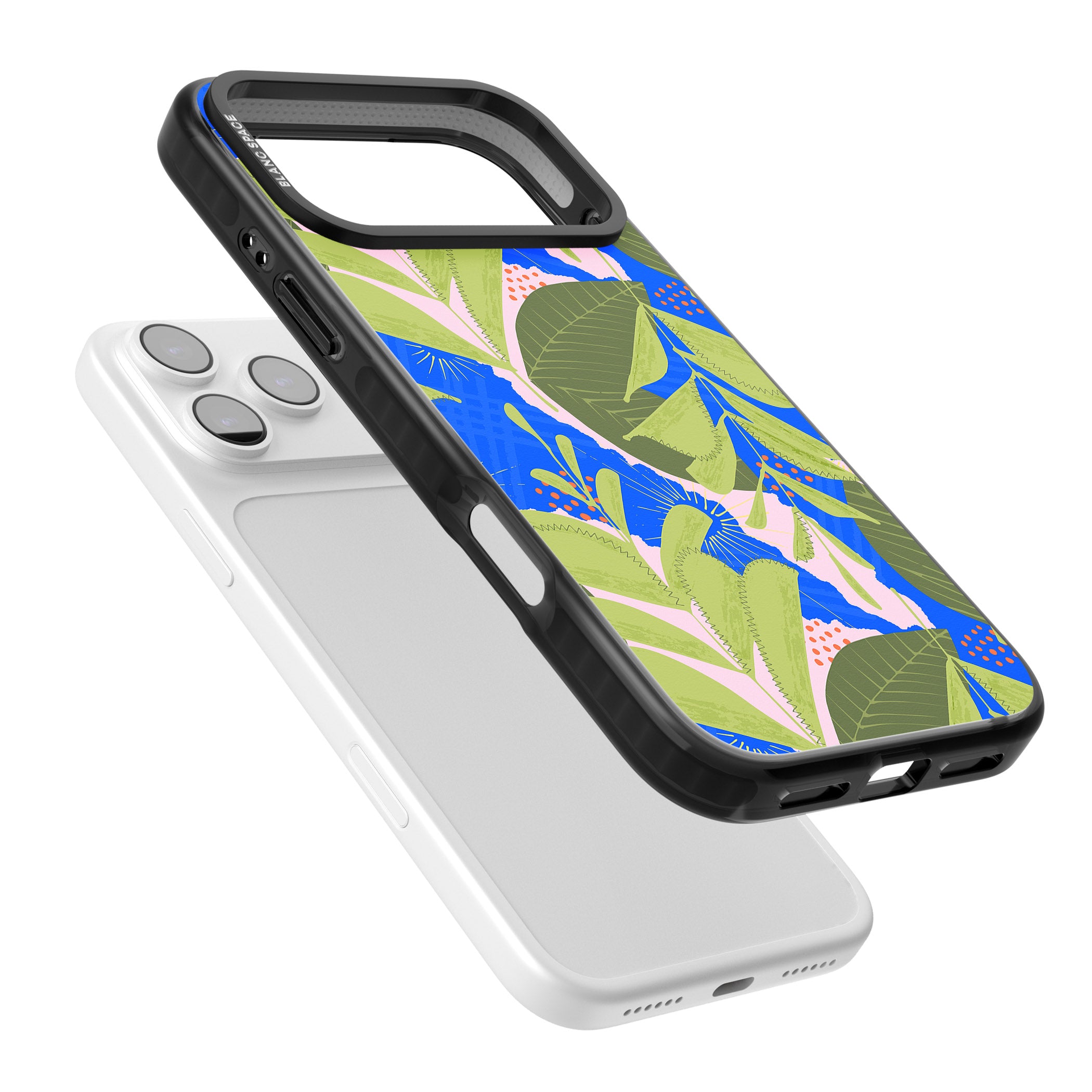 Fern Leaves Abstract Pattern iPhone 17 Pro Max Impact Black Phone Case Colours