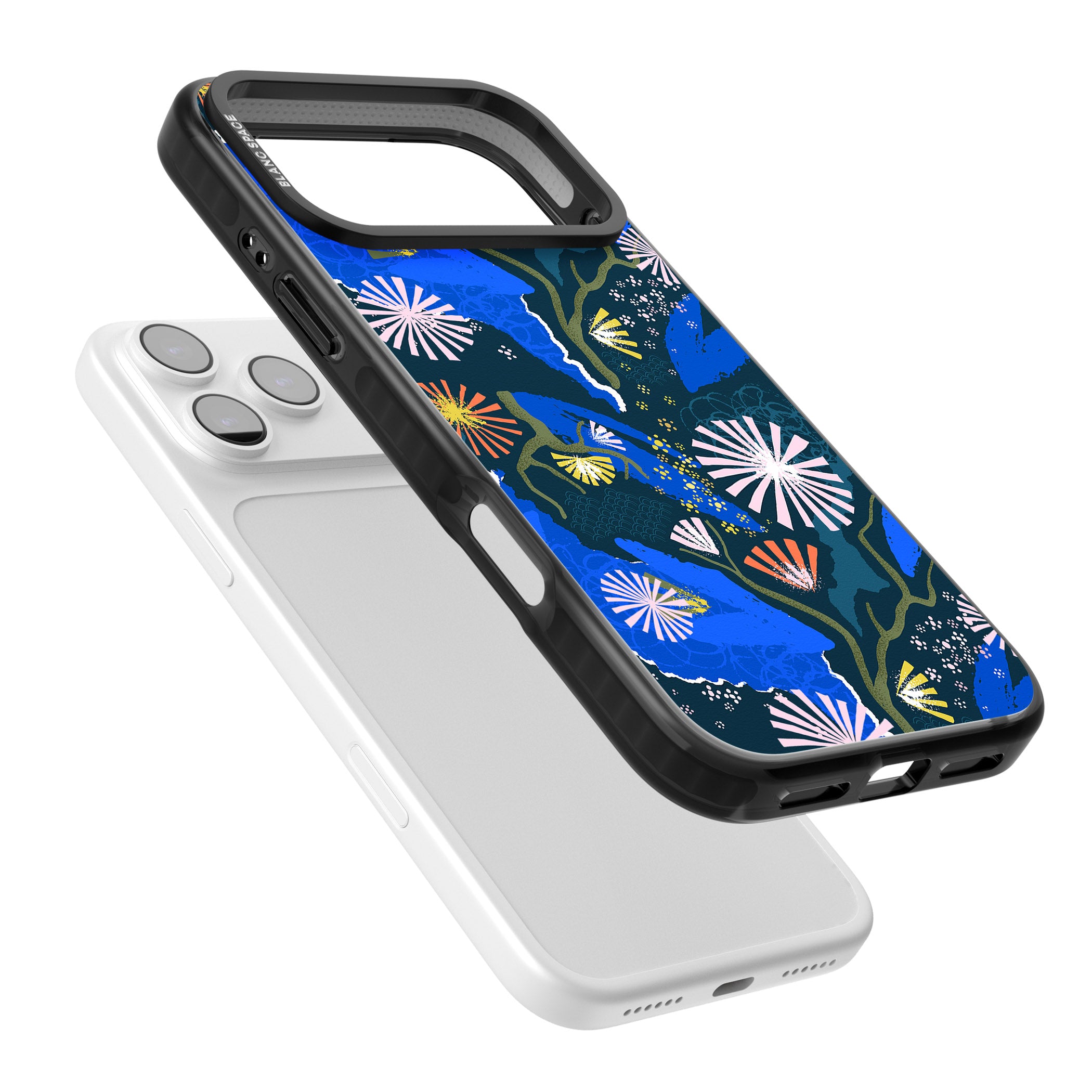 Dark Botanicals Abstract Pattern iPhone 17 Pro Impact Black Phone Case Colours