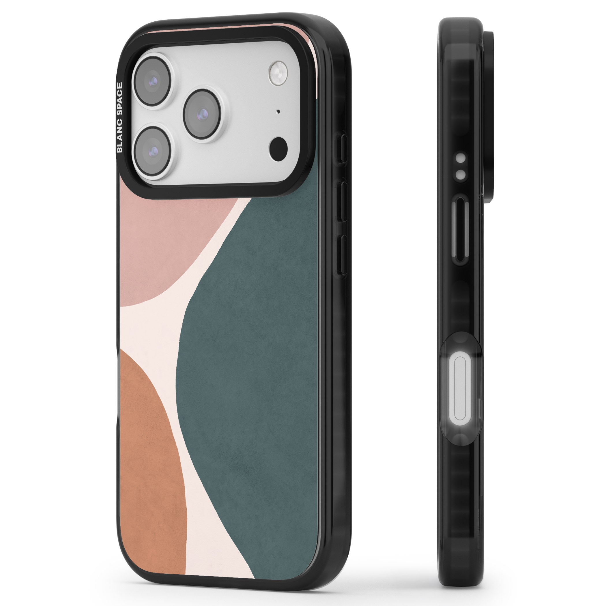 Lush Abstract Watercolour Design #8 iPhone 17 Pro Impact Black Phone Case Side Profile