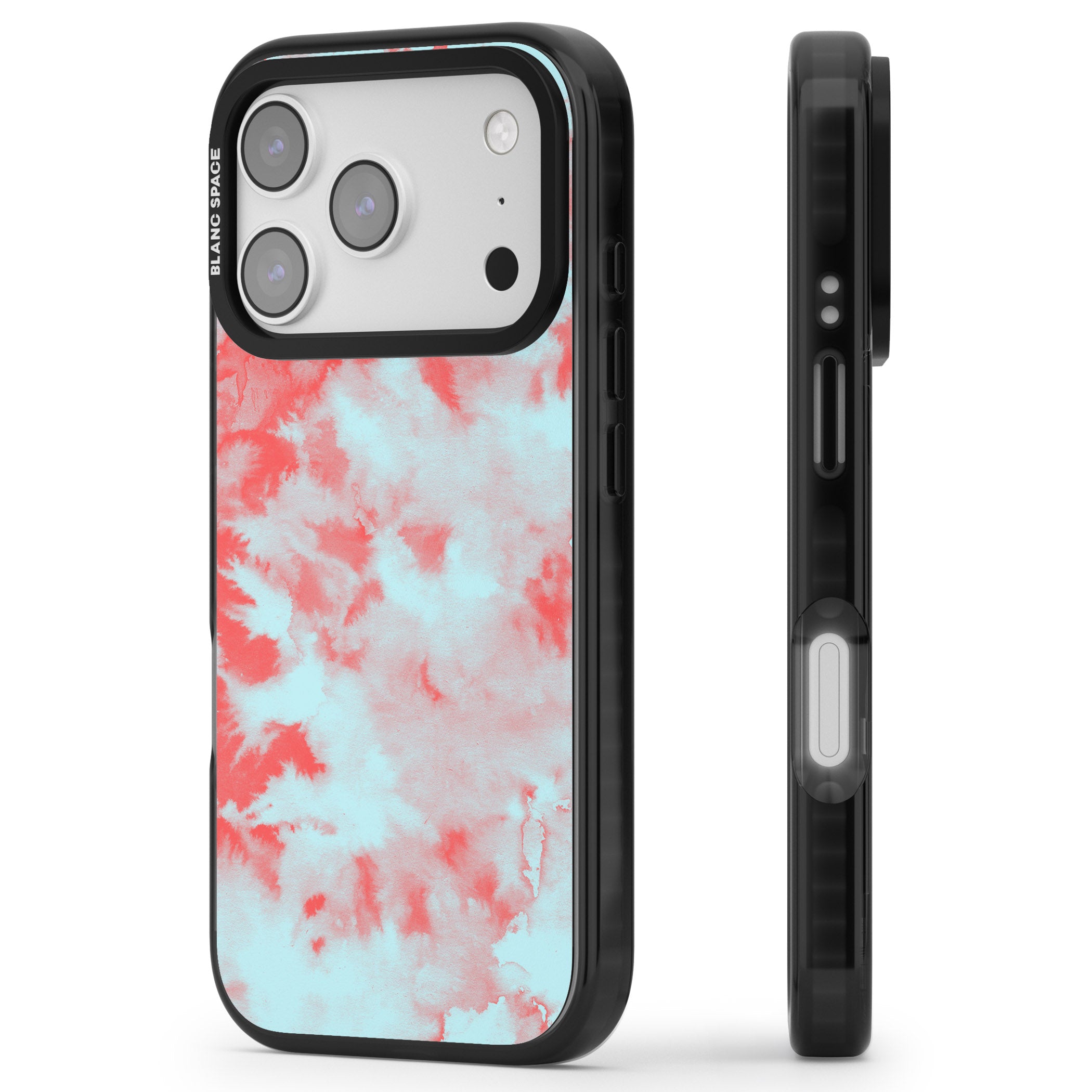 Red & Blue Acid Cloud iPhone 17 Pro Max Impact Black Phone Case Side Profile