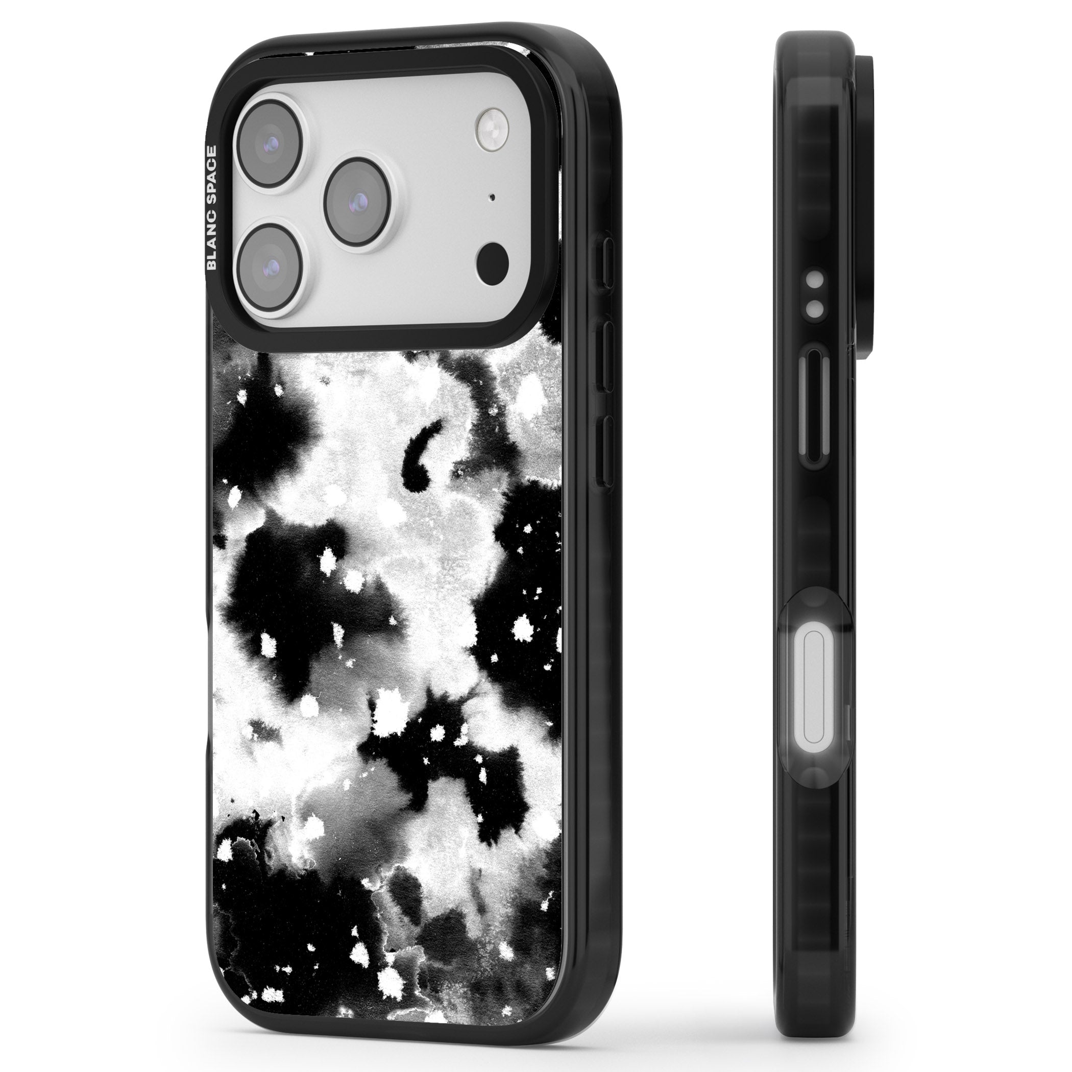 Acid Wash Ink Cloud iPhone 17 Pro Max Impact Black Phone Case Side Profile