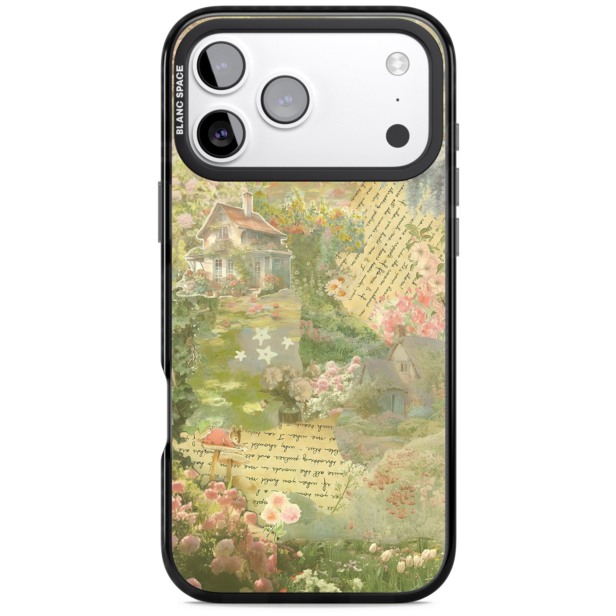 Soft Spring Collage iPhone 17 Pro Max Impact Black Phone Case