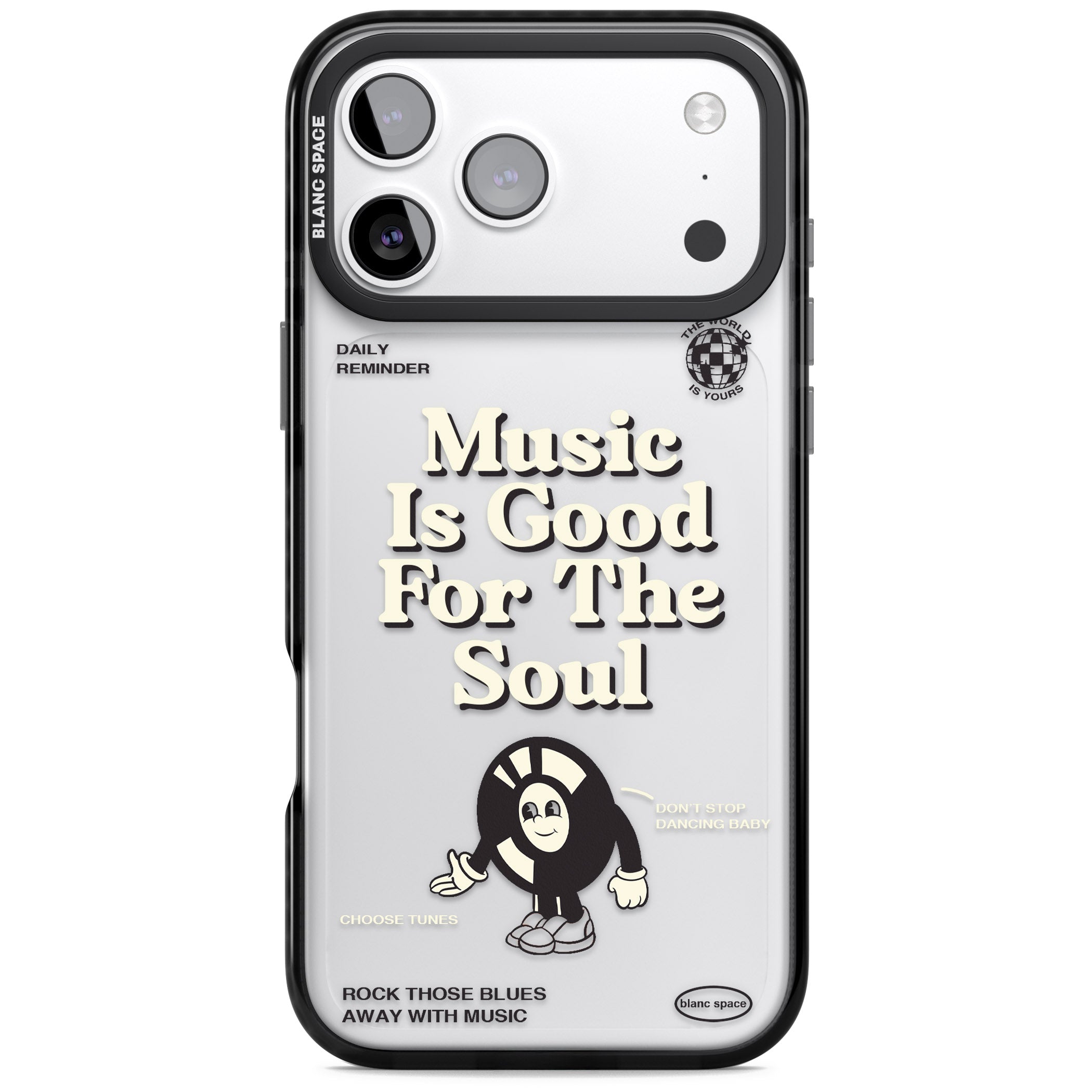 Music Is Good For The Soul iPhone 17 Pro Impact Black Phone Case