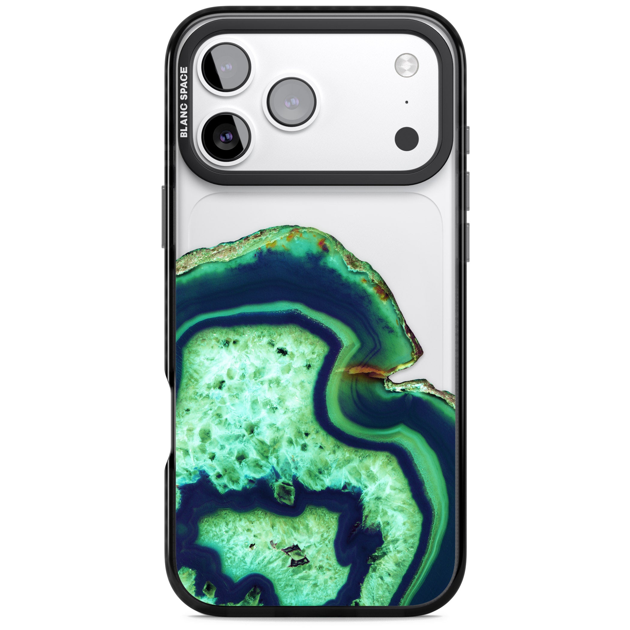 Emerald Agate Slice iPhone 17 Pro Max Impact Black Phone Case
