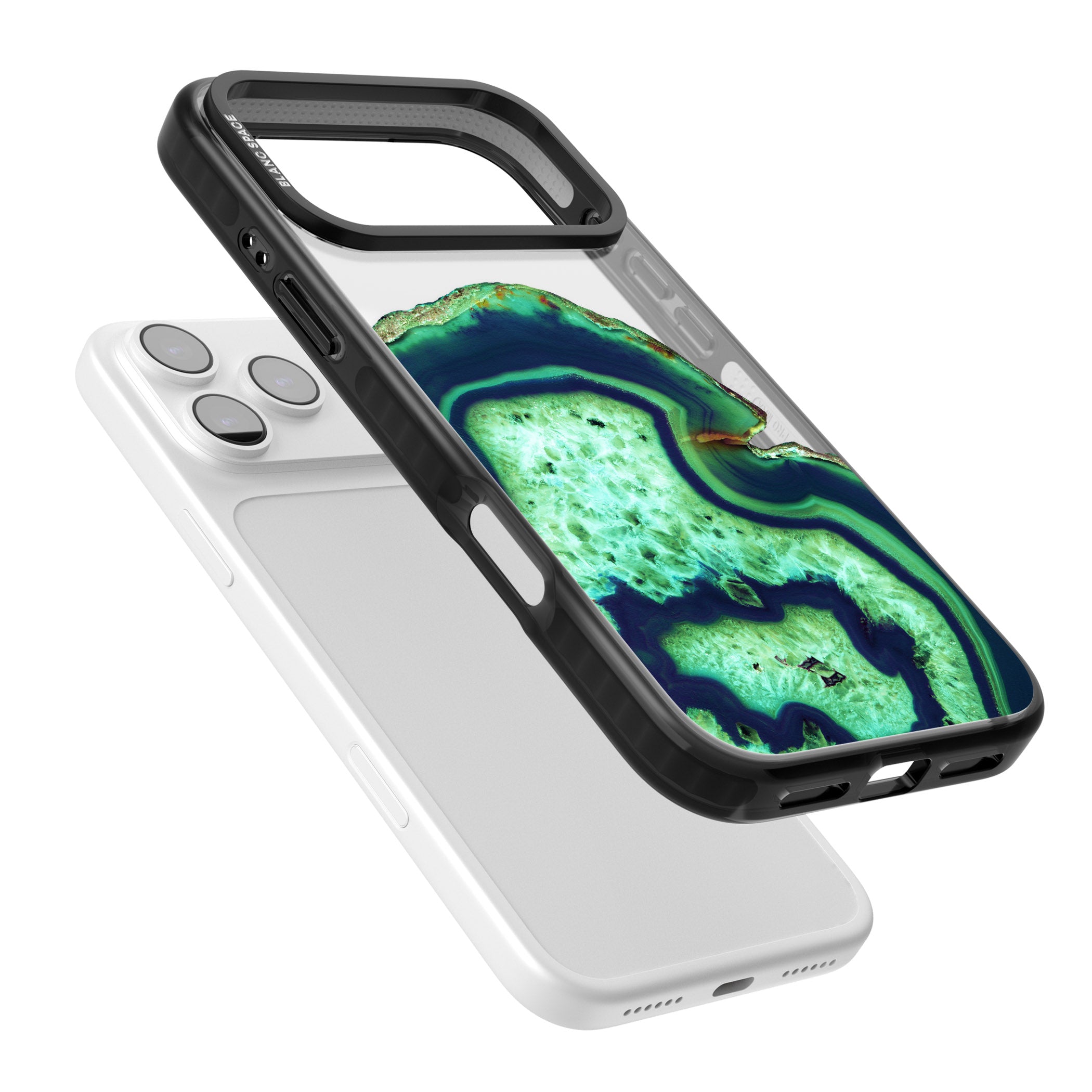 Emerald Agate Slice iPhone 17 Pro Max Impact Black Phone Case Colours