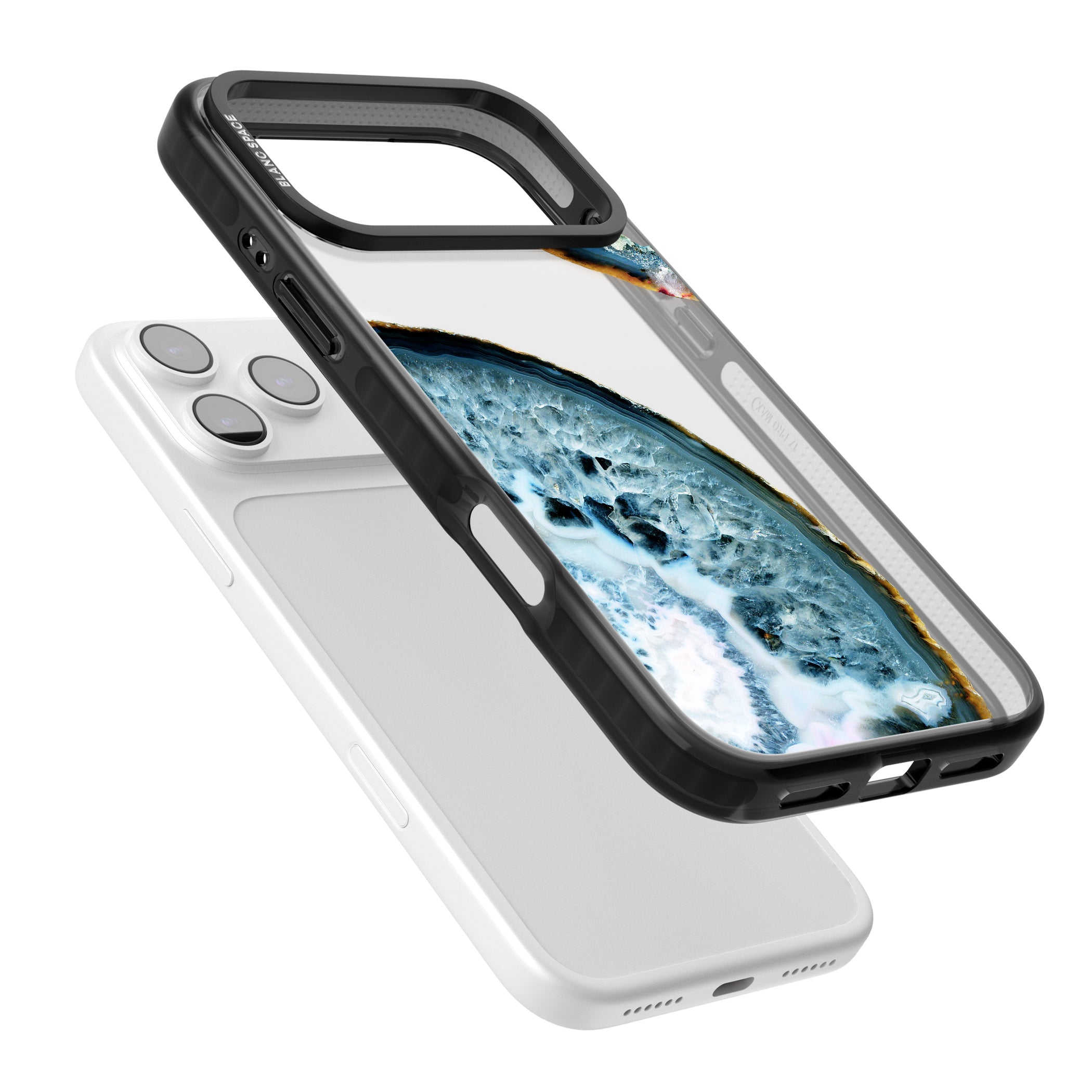 Blue Agate Slice iPhone 17 Pro Impact Black Phone Case Colours