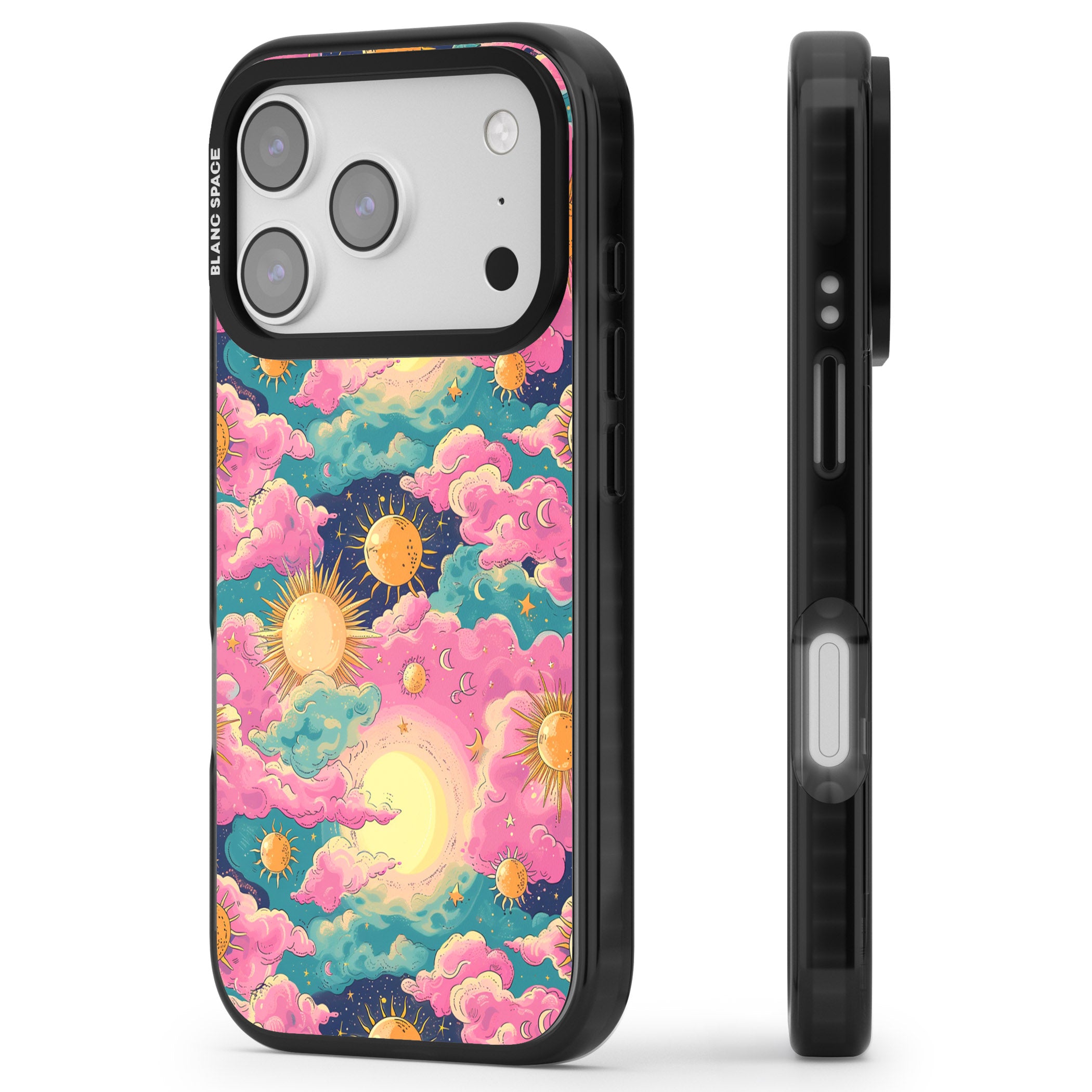 Starlight Clouds iPhone 17 Pro Max Impact Black Phone Case Side Profile