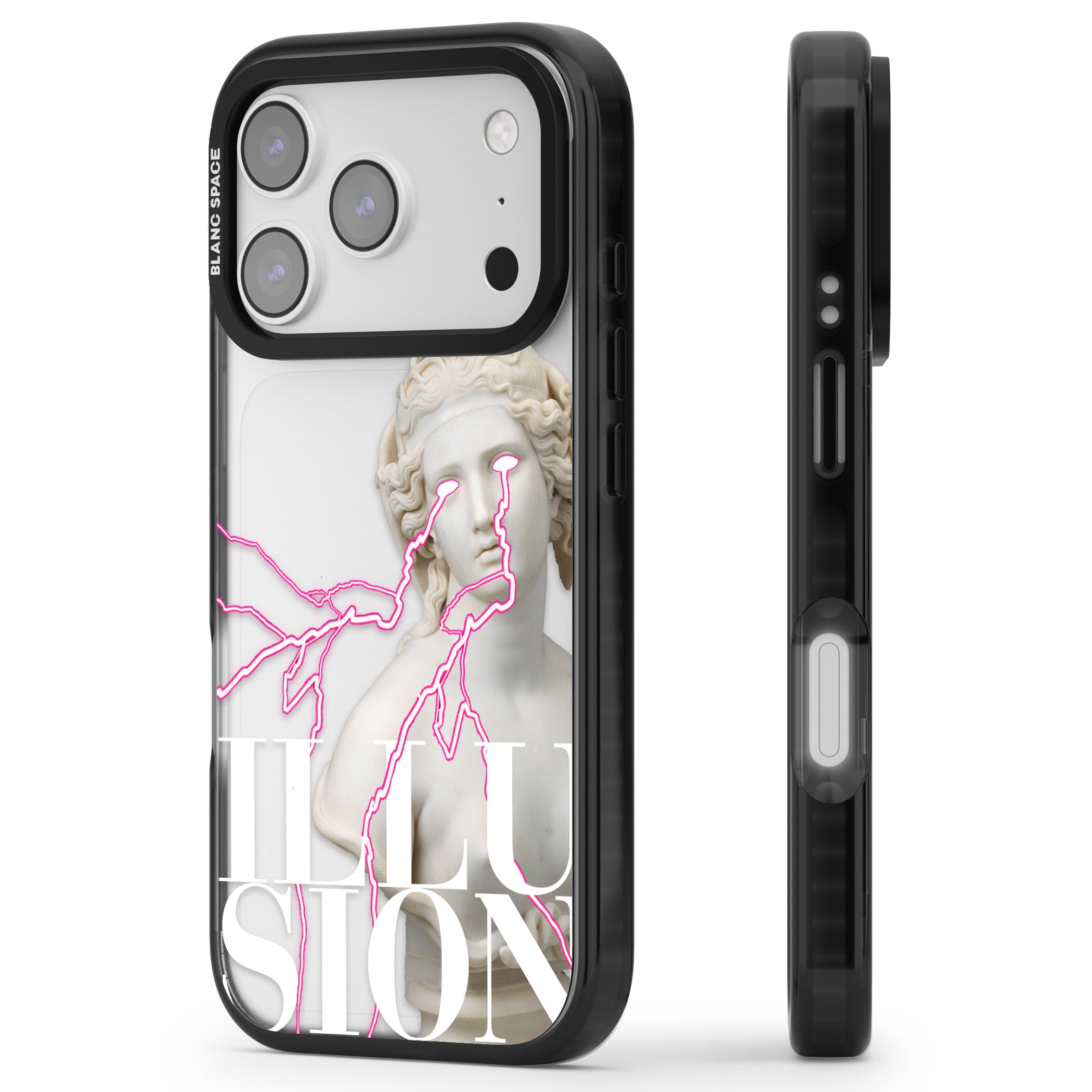 Illusion iPhone 17 Pro Impact Black Phone Case Side Profile