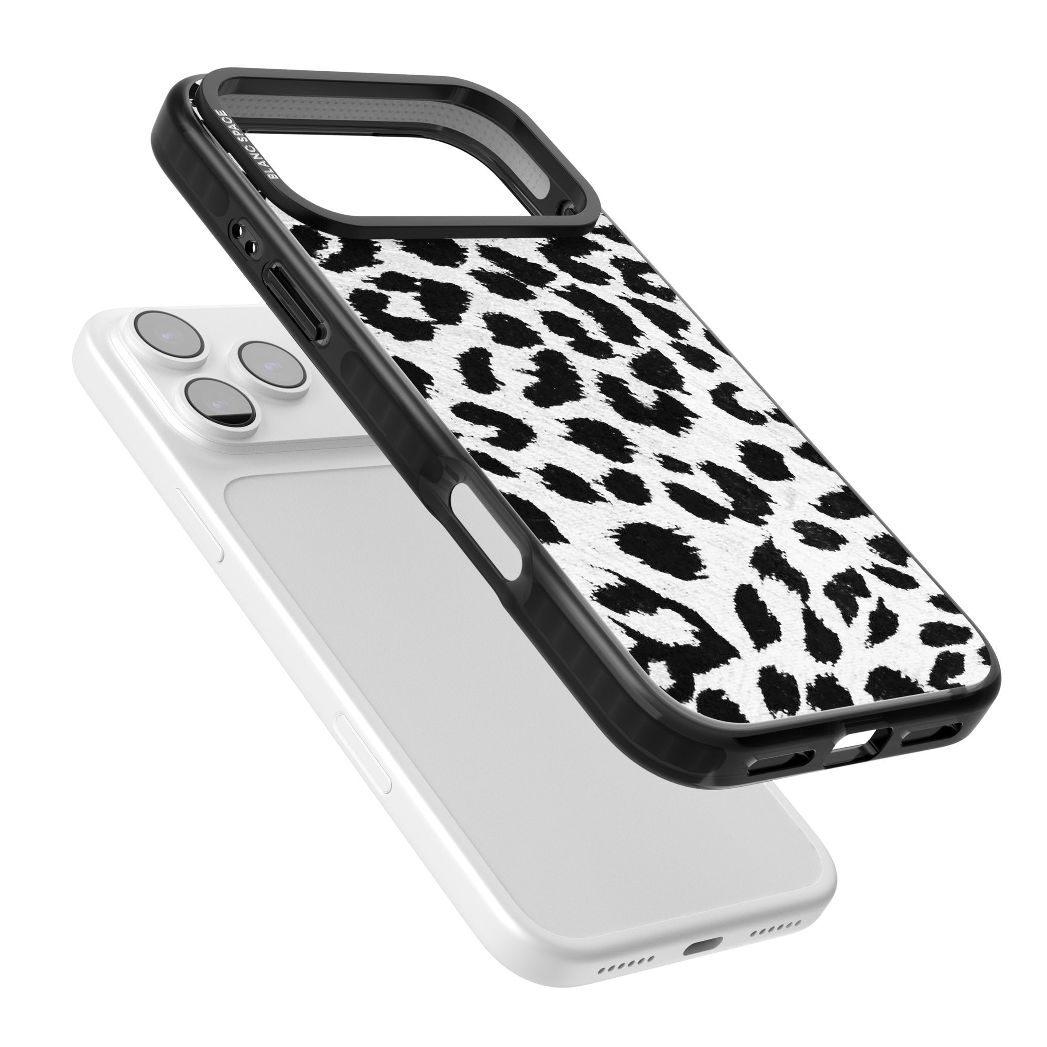 Rar Leopard Print White iPhone 17 Pro Impact Black Phone Case Colours