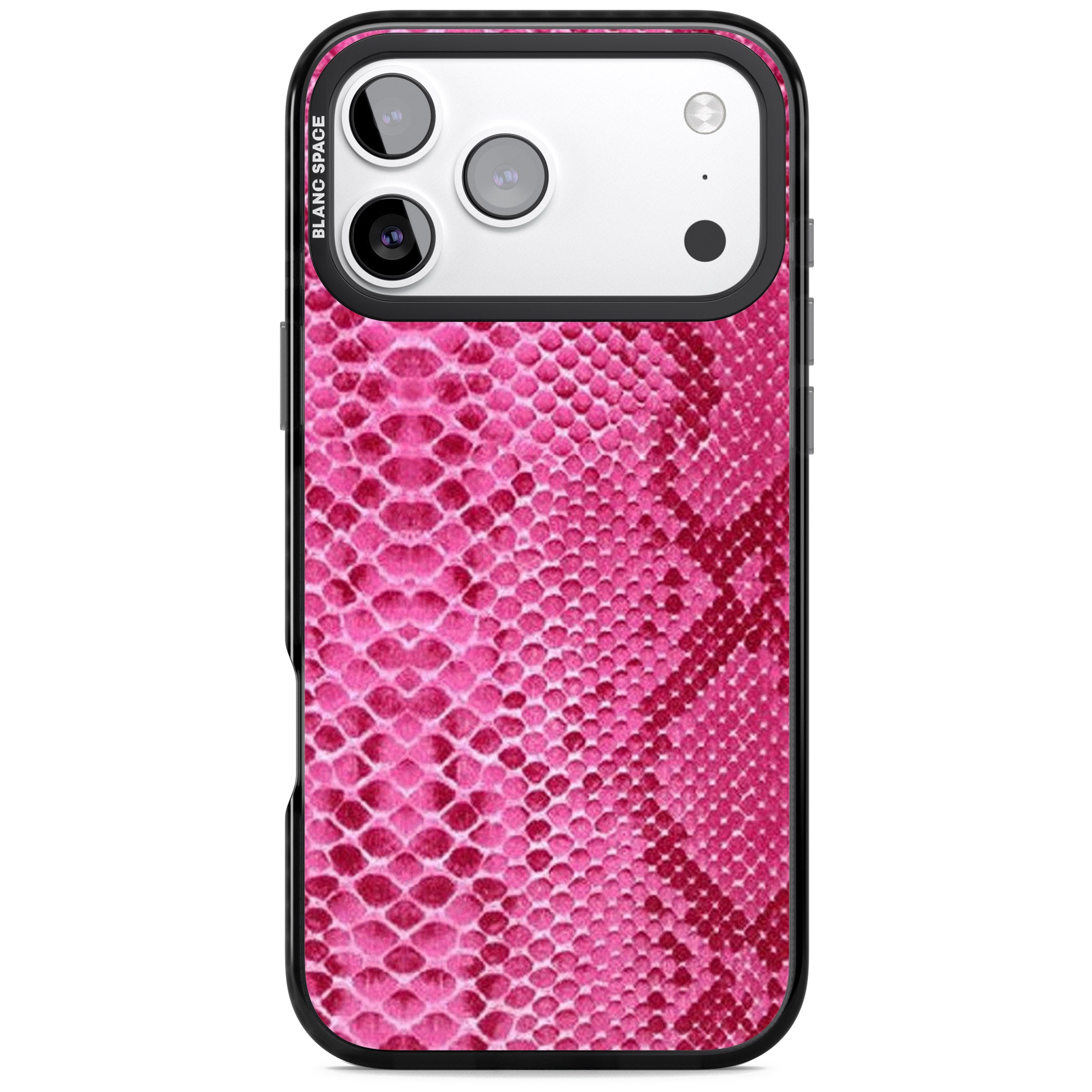 Pink Snakeskin iPhone 17 Pro Impact Black Phone Case