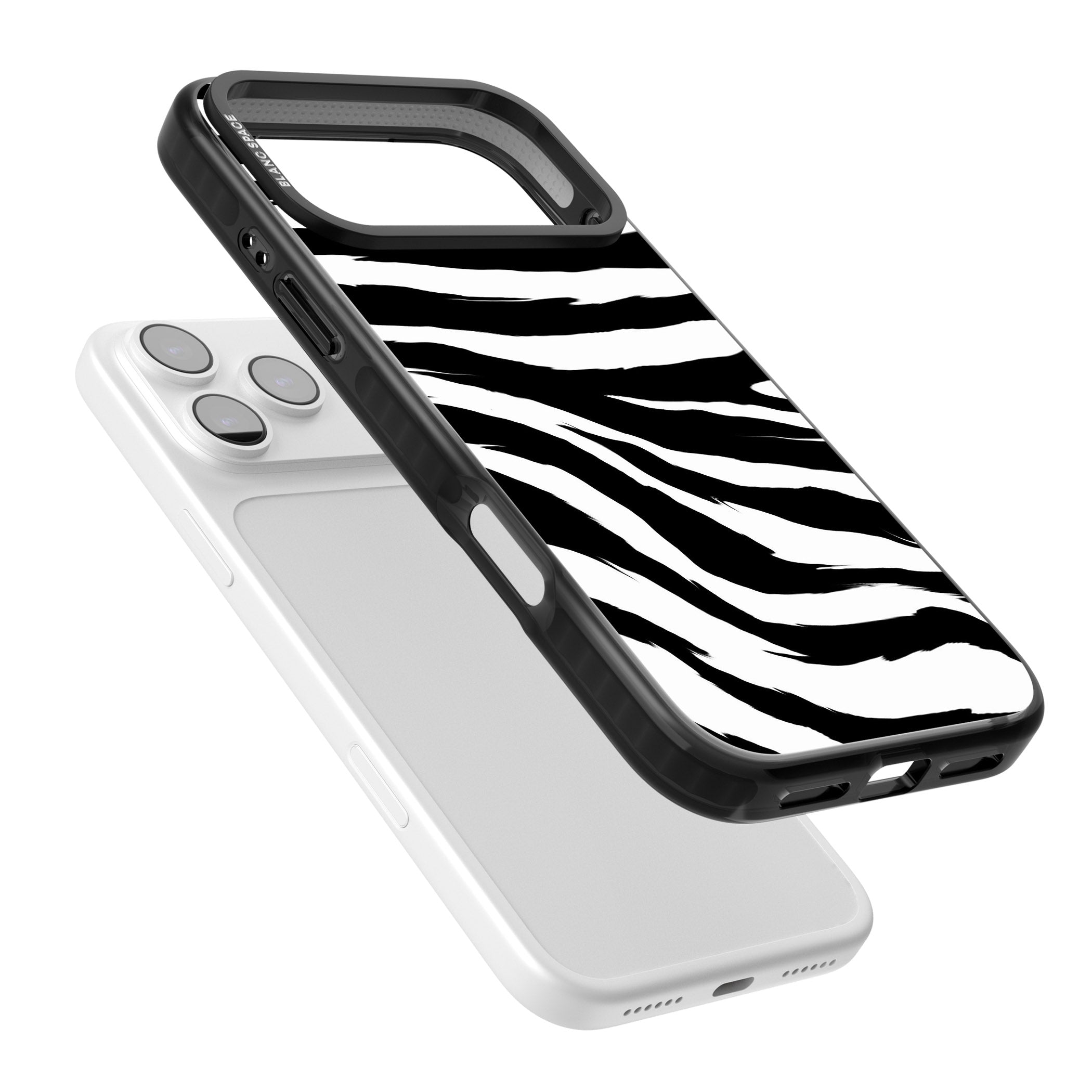 Black Zebra Print iPhone 17 Pro Impact Black Phone Case Colours