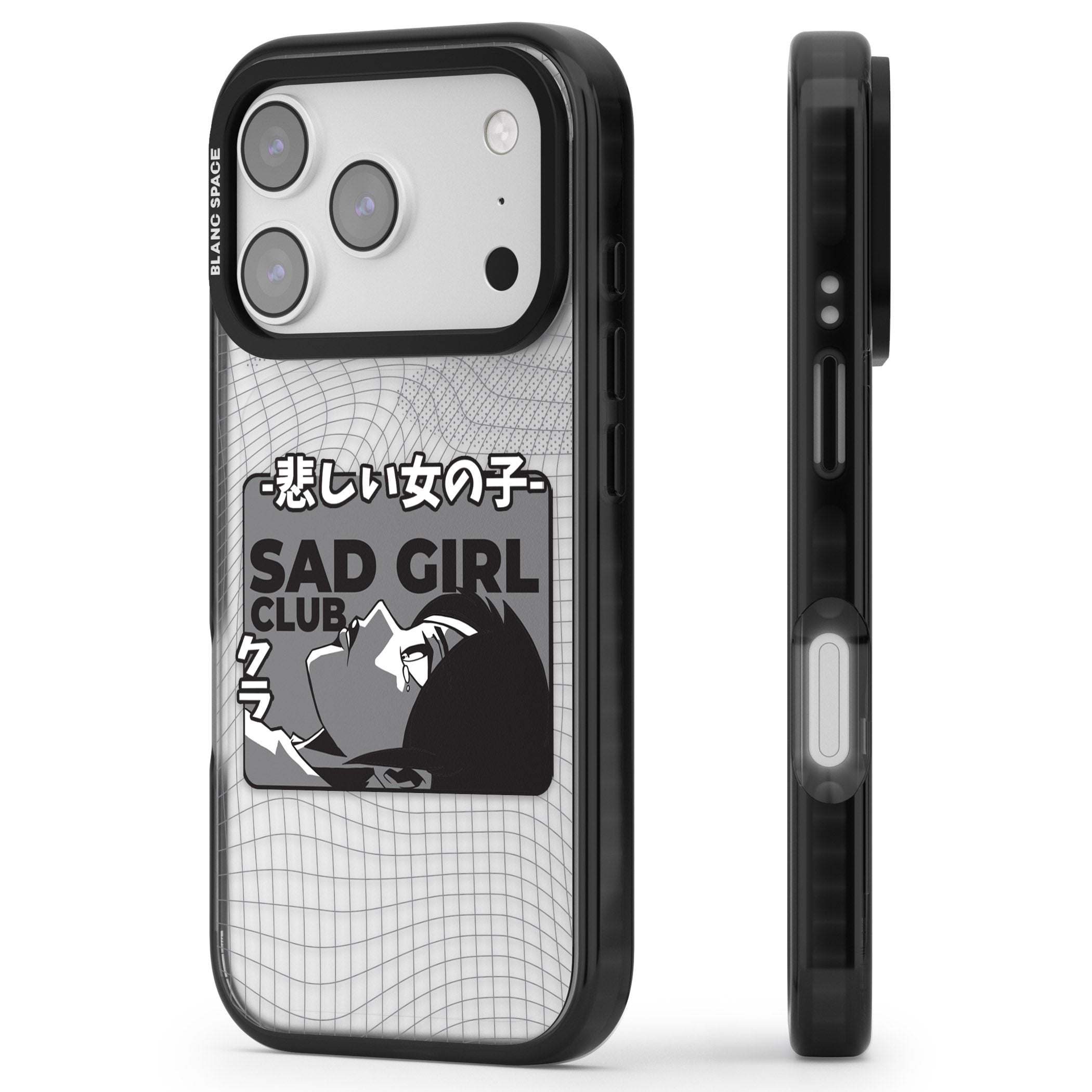 Sad Girl Club iPhone 17 Pro Max Impact Black Phone Case Side Profile
