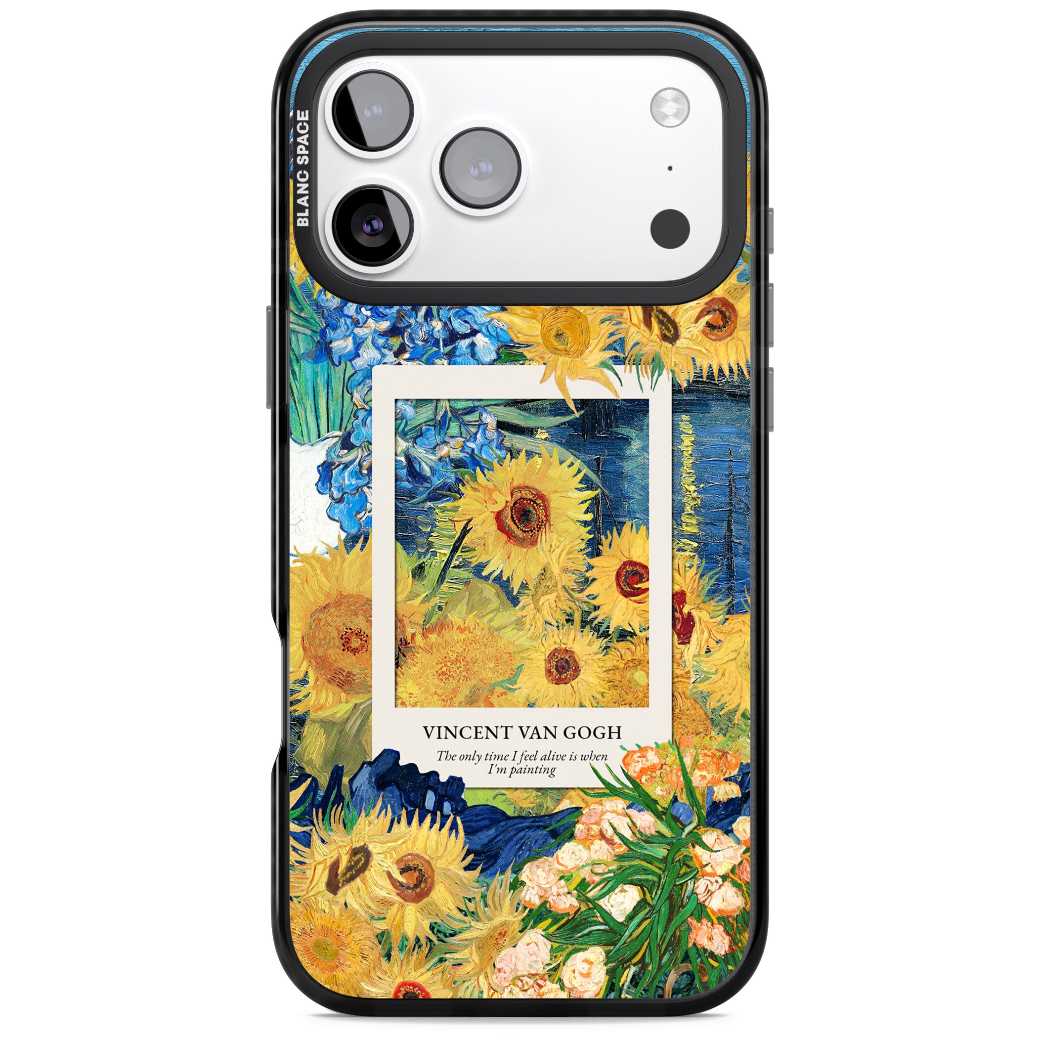 Van Gogh Sunflowers iPhone 17 Pro Max Impact Black Phone Case