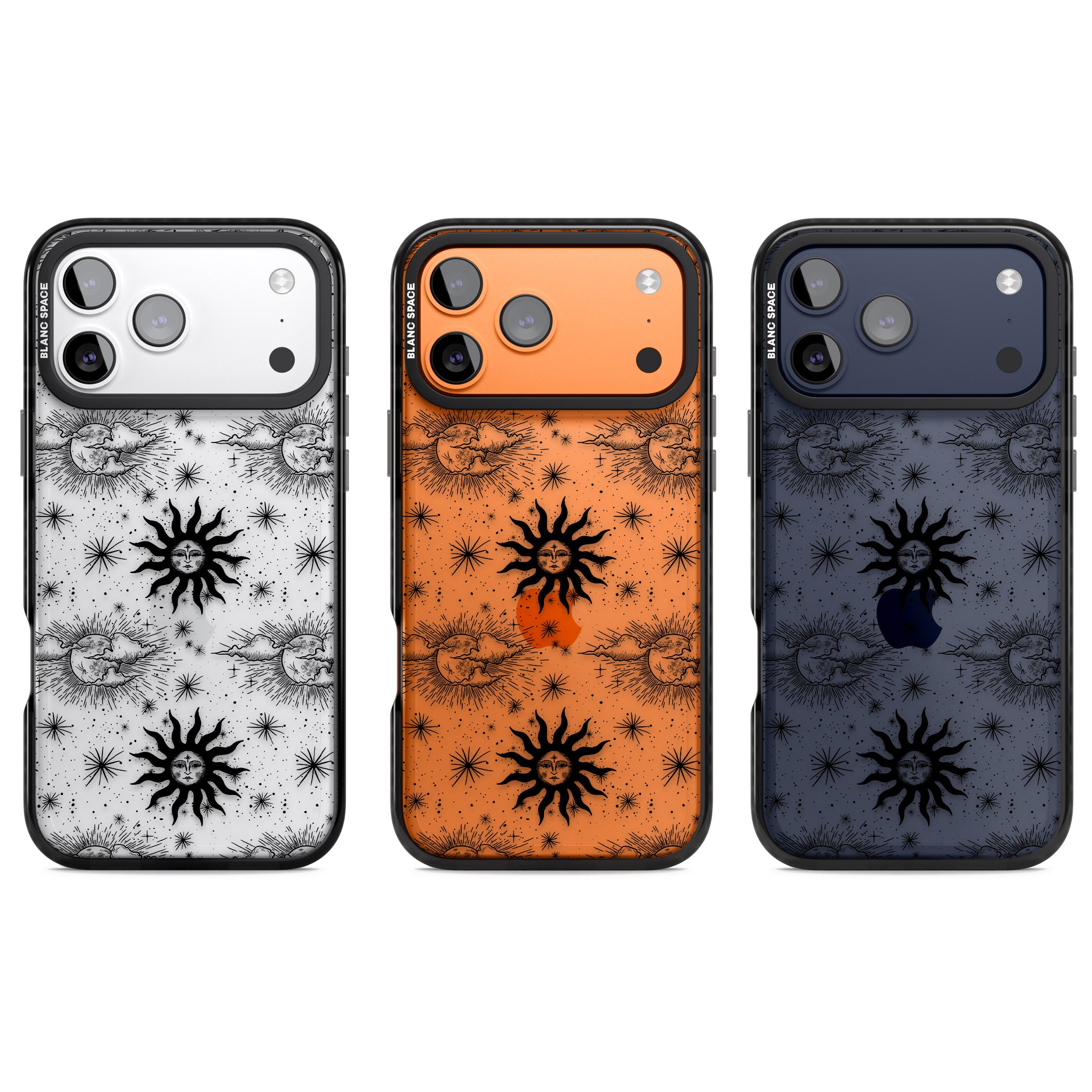 Vintage Sun & Moon iPhone 17 Pro Impact Black Phone Case APT Impact Protection