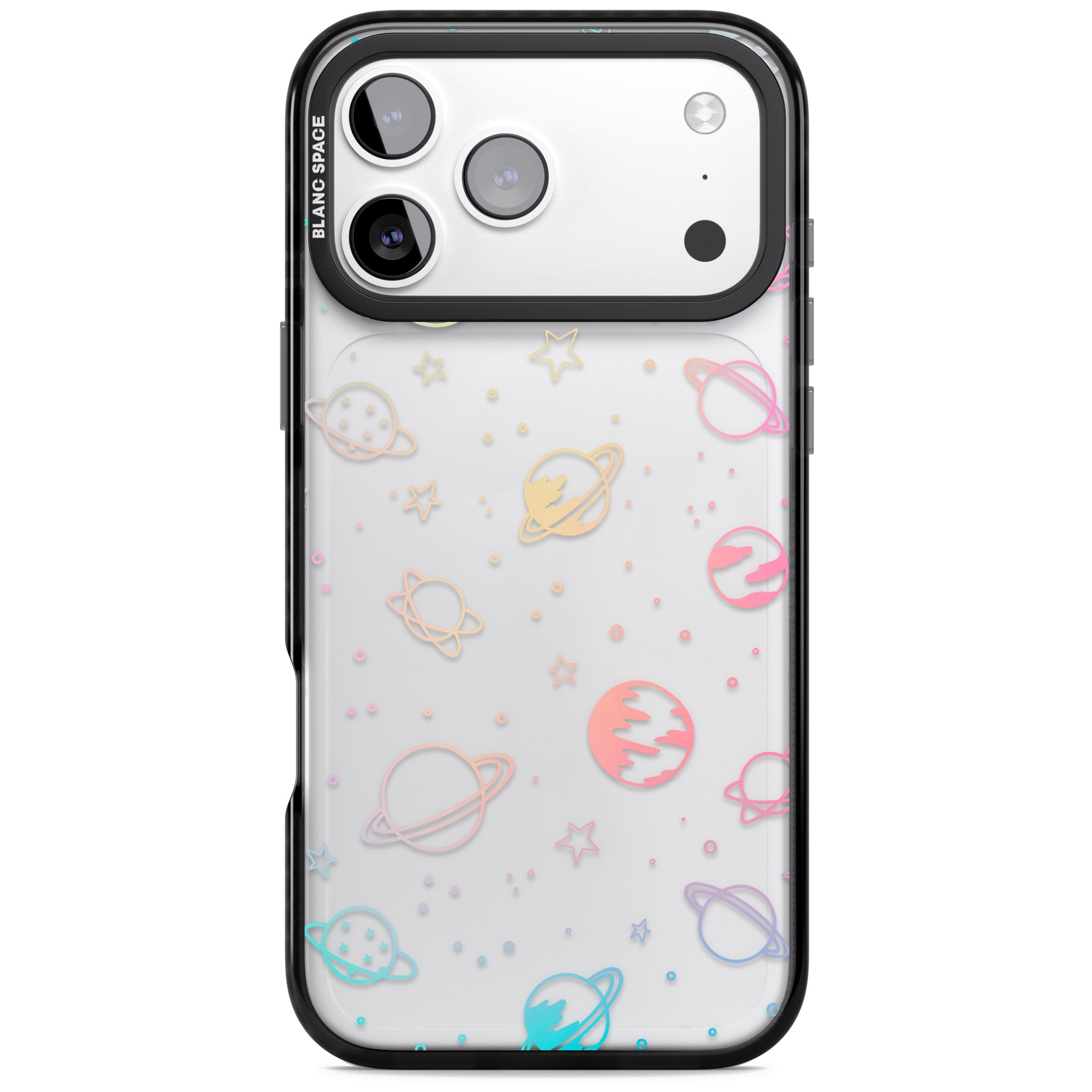 Pastel Space Universe iPhone 17 Pro Max Impact Black Phone Case
