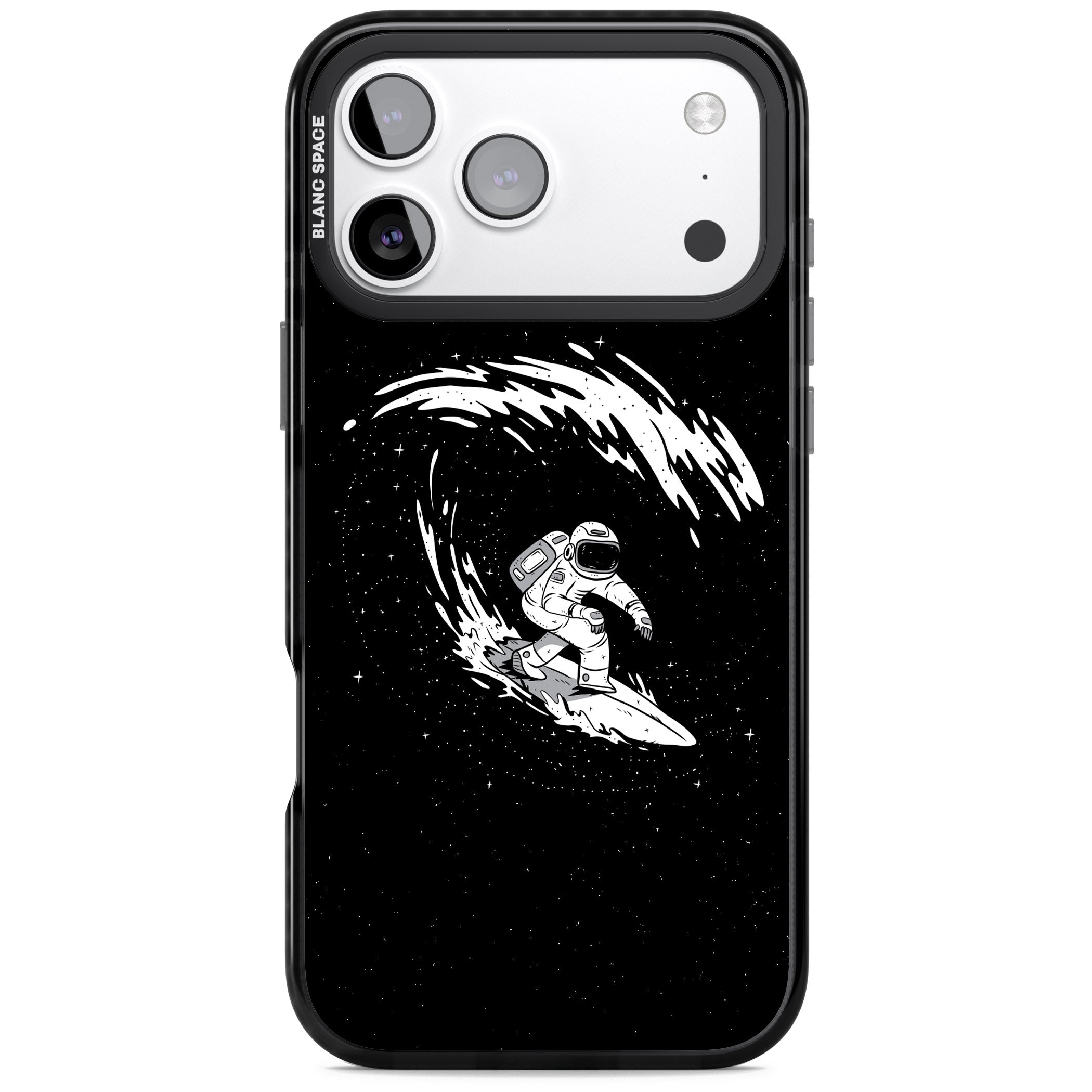 Cosmic Surf iPhone 17 Pro Max Impact Black Phone Case