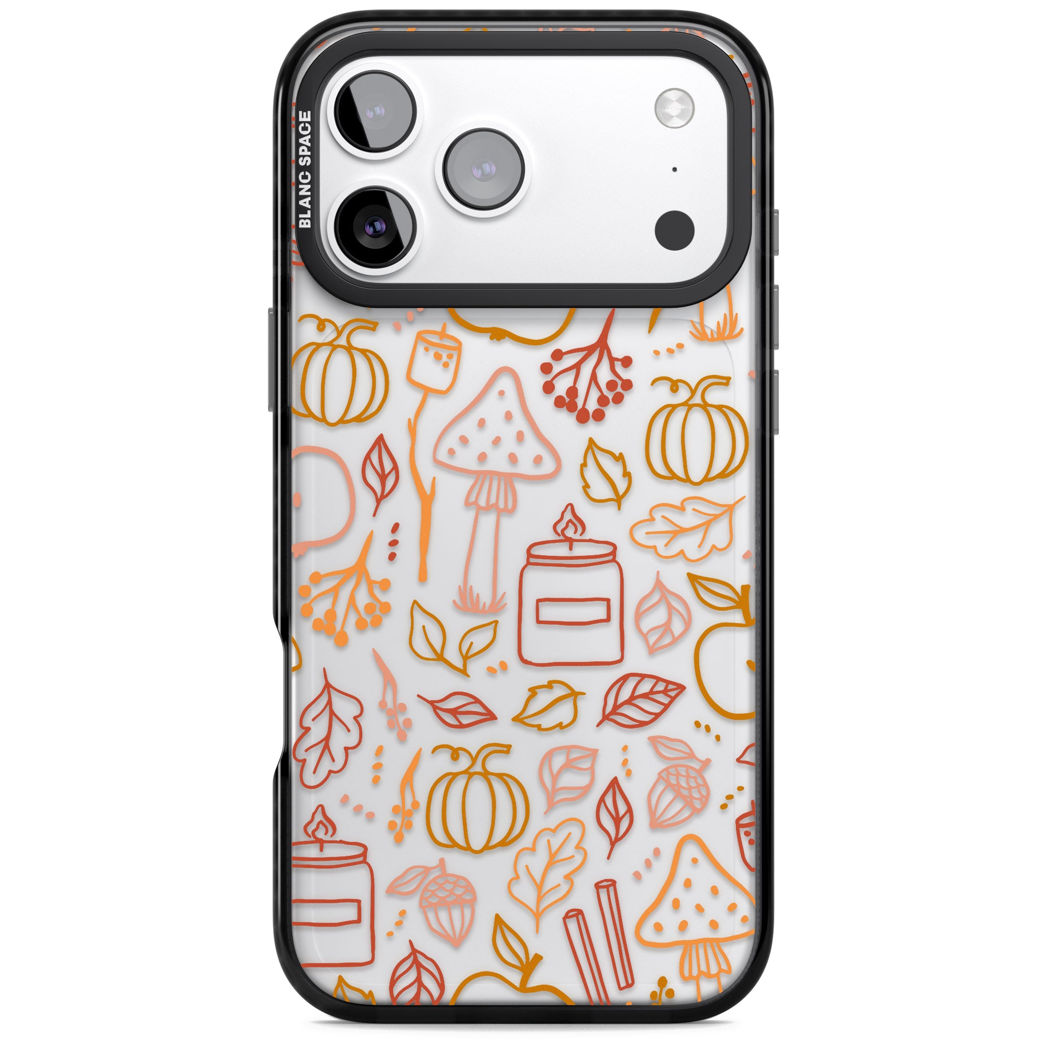 Autumn Line Pattern iPhone 17 Pro Max Impact Black Phone Case