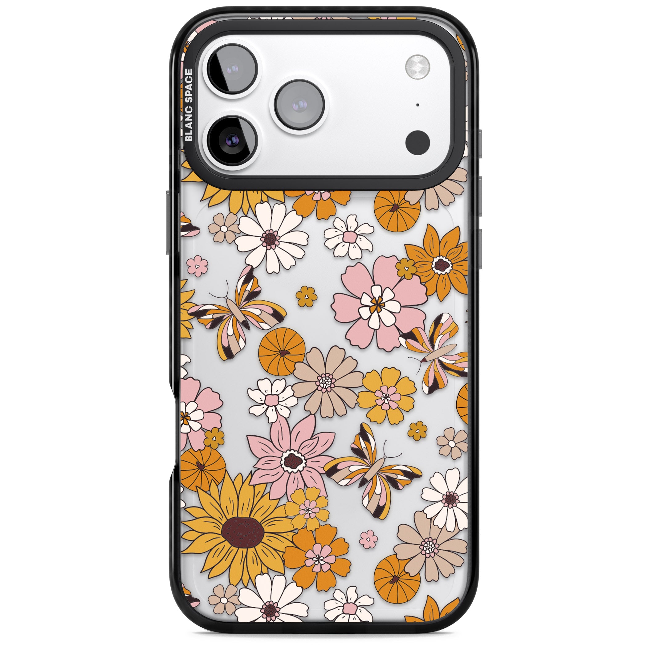 Butterfly Bloom Autumn Floral iPhone 17 Pro Max Impact Black Phone Case