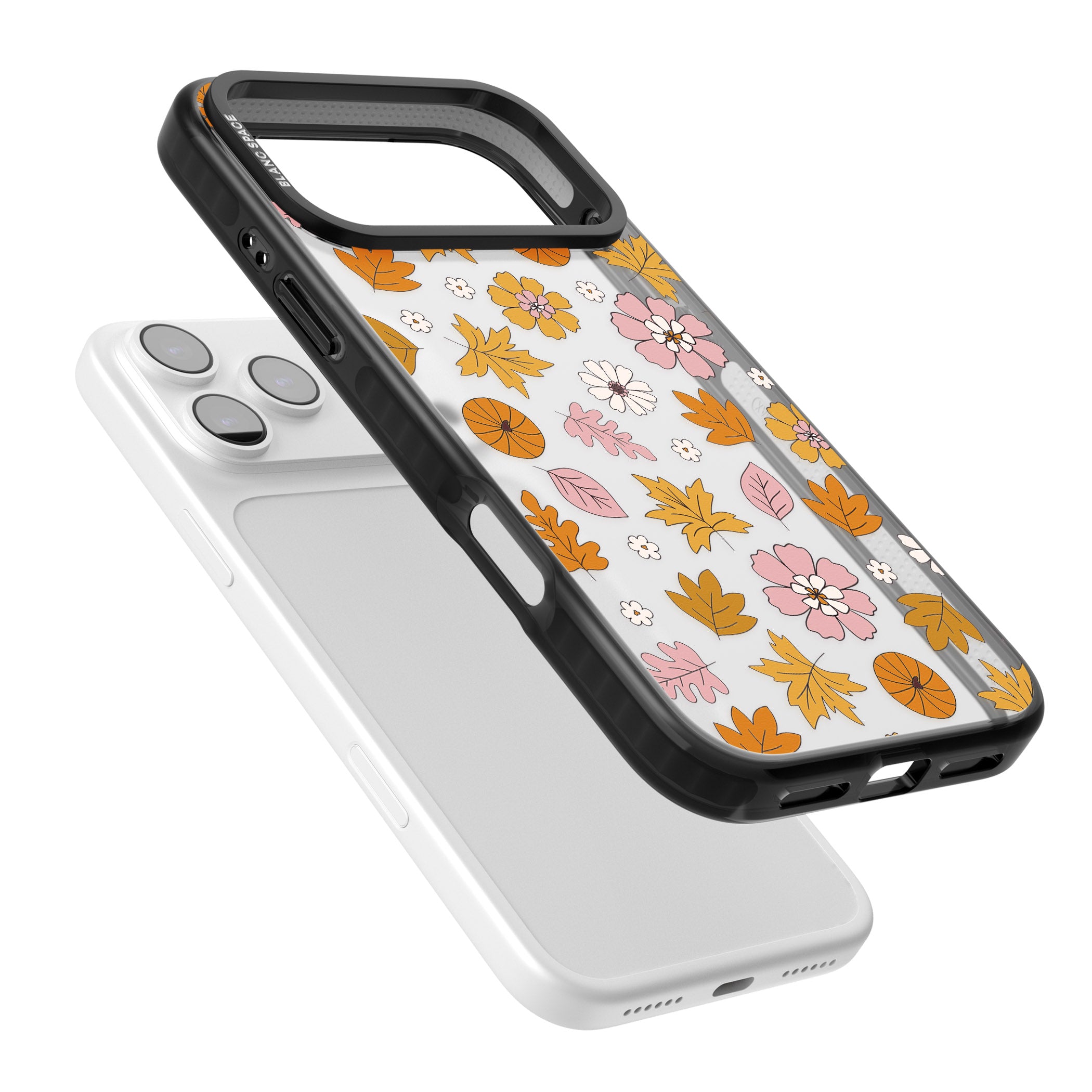 Autumn Leaves And Flowers iPhone 17 Pro Max Impact Black Phone Case Colours