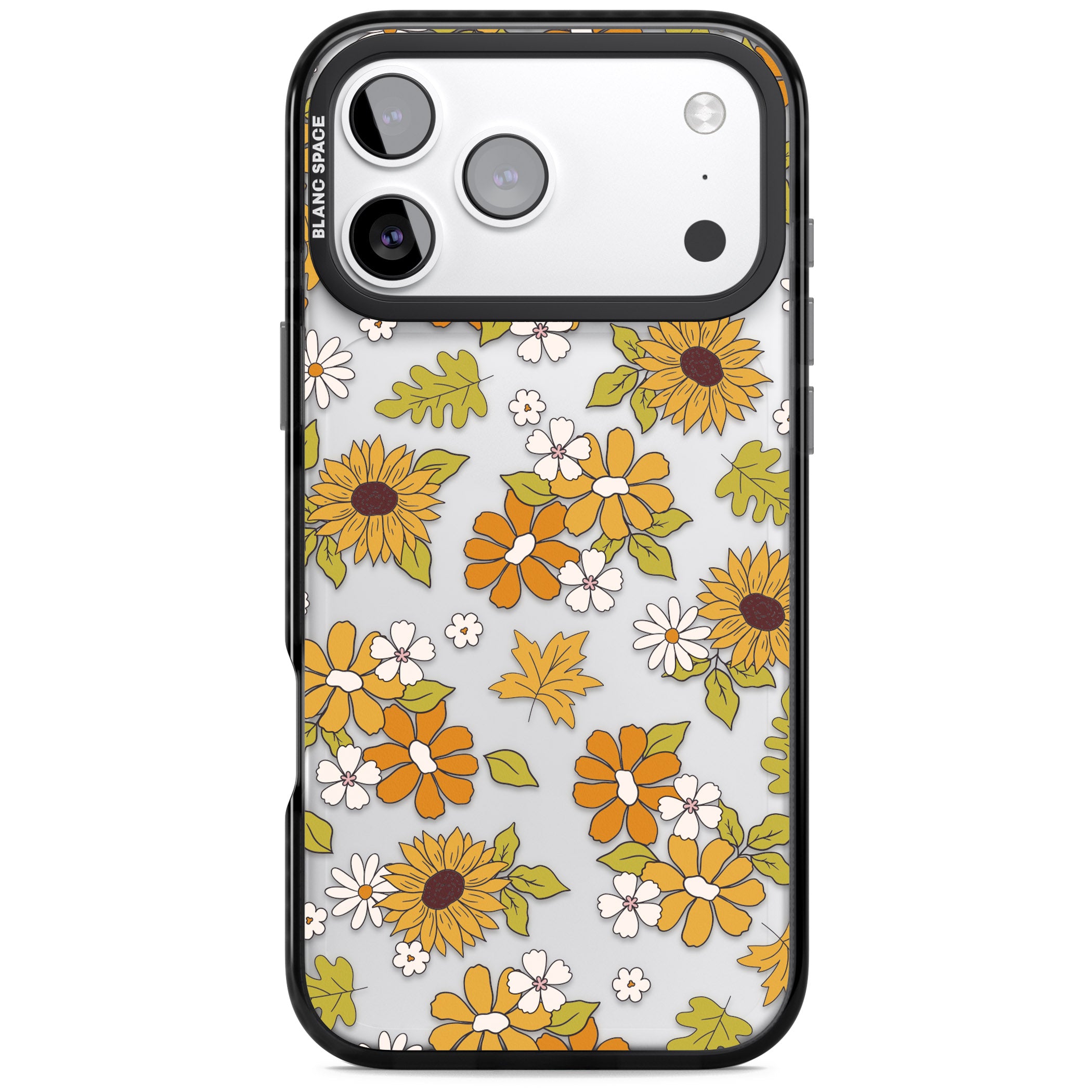 Boho Sunflowers iPhone 17 Pro Impact Black Phone Case