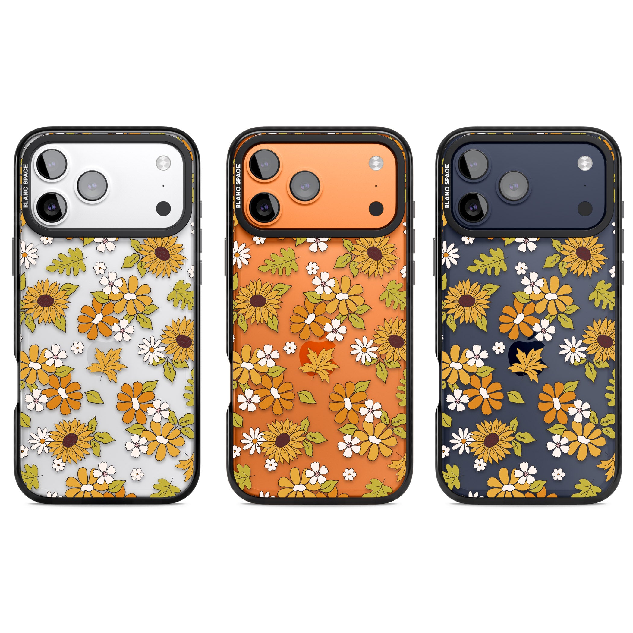 Boho Sunflowers iPhone 17 Pro Impact Black Phone Case APT Impact Protection