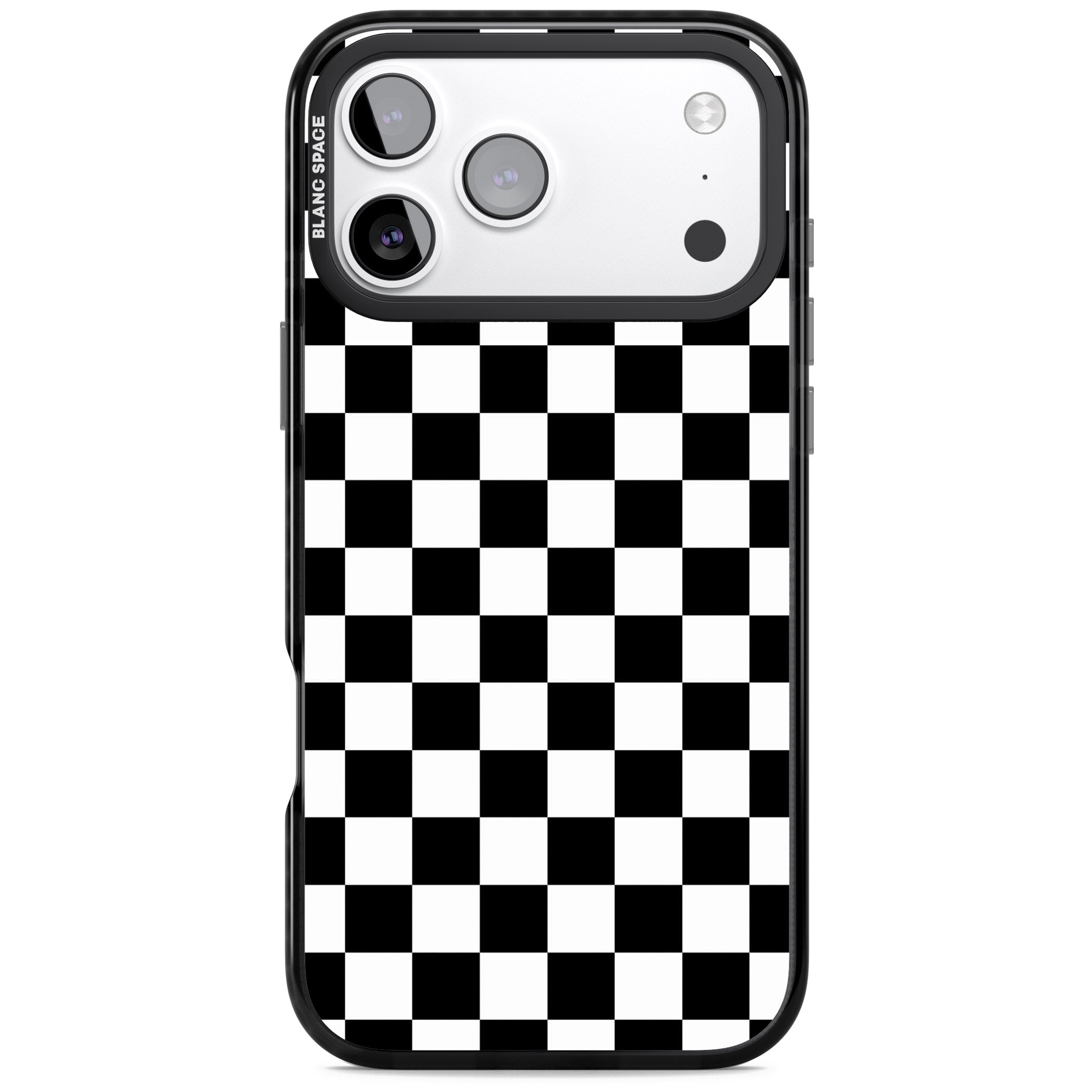 Black Checkered iPhone 17 Pro Impact Black Phone Case