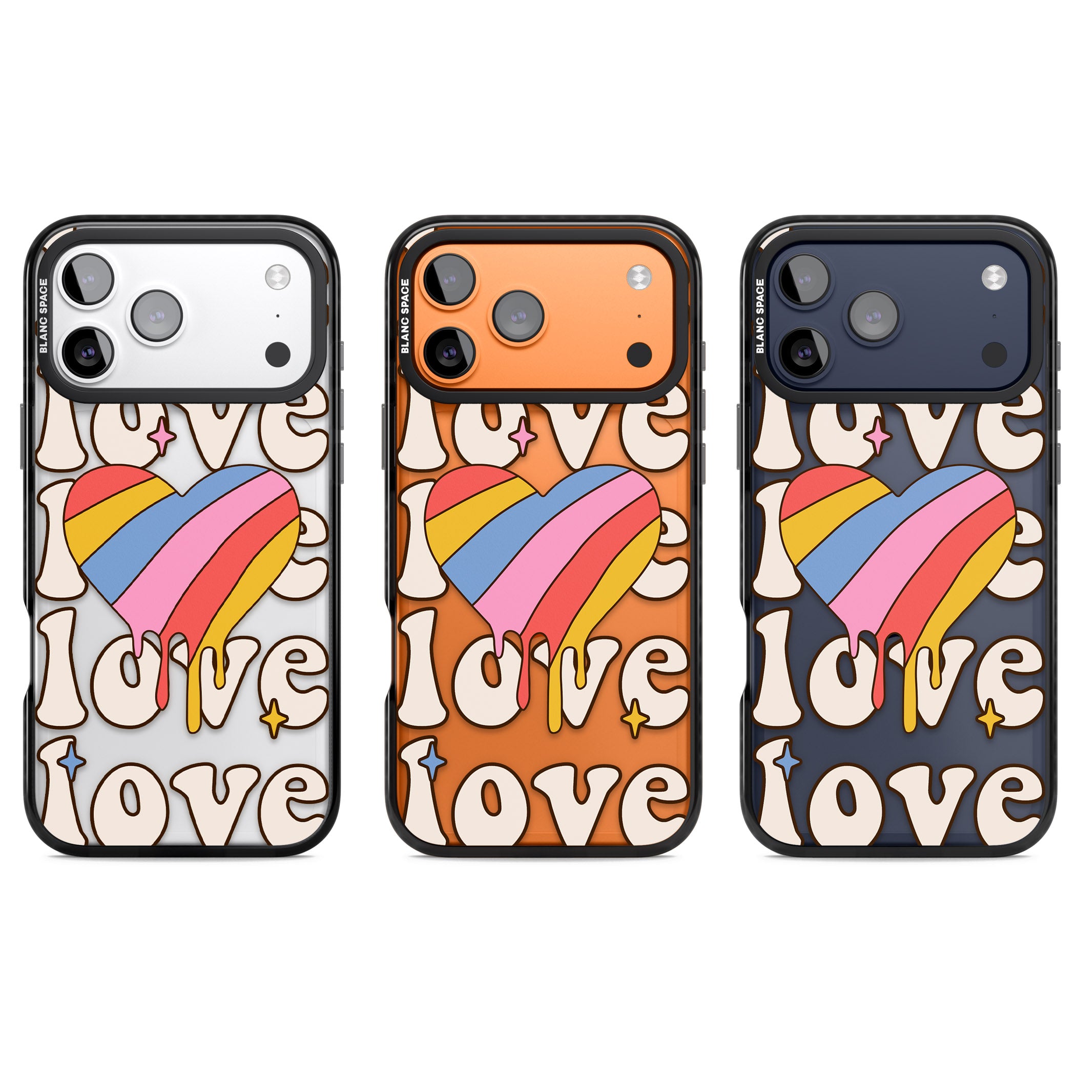 Groovy Love iPhone 17 Pro Impact Black Phone Case APT Impact Protection