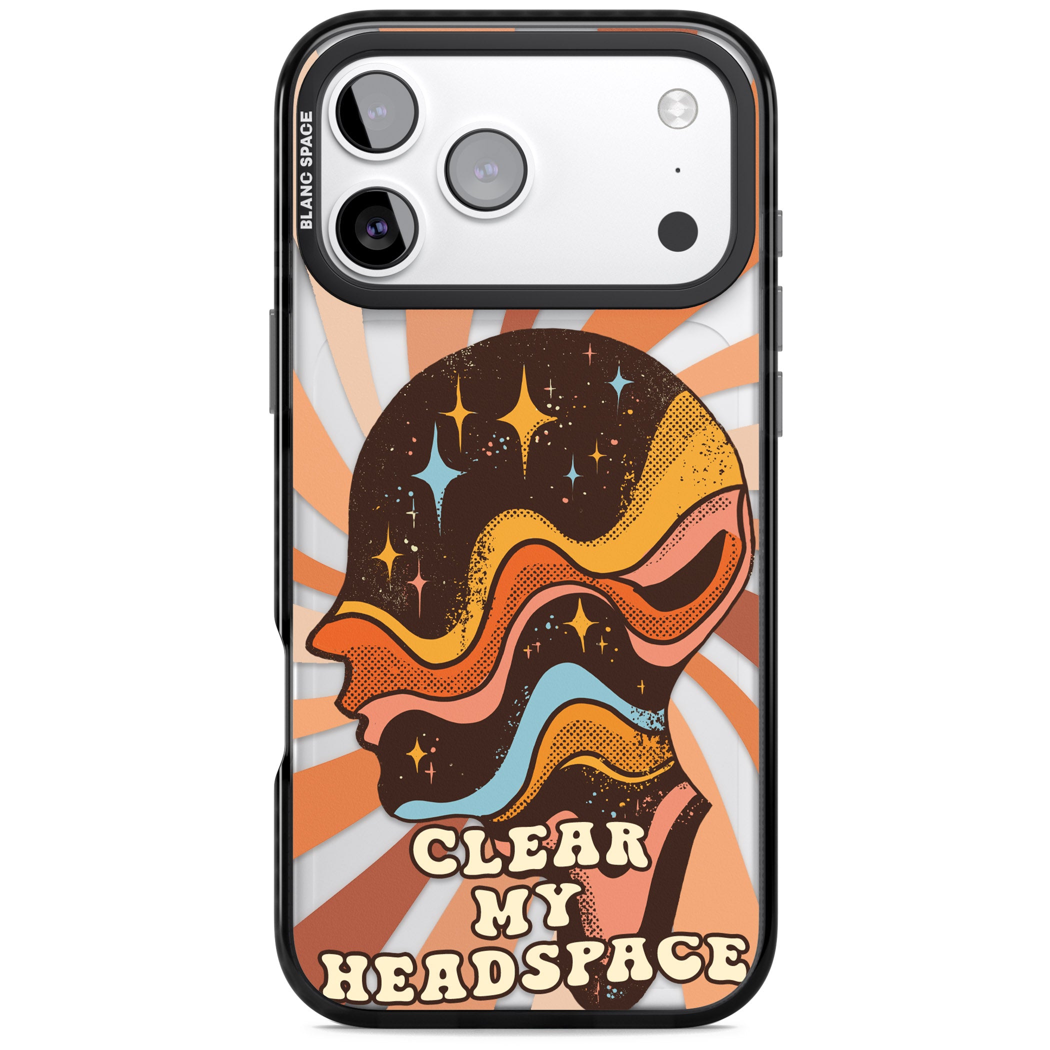 Clear My Headspace iPhone 17 Pro Impact Black Phone Case