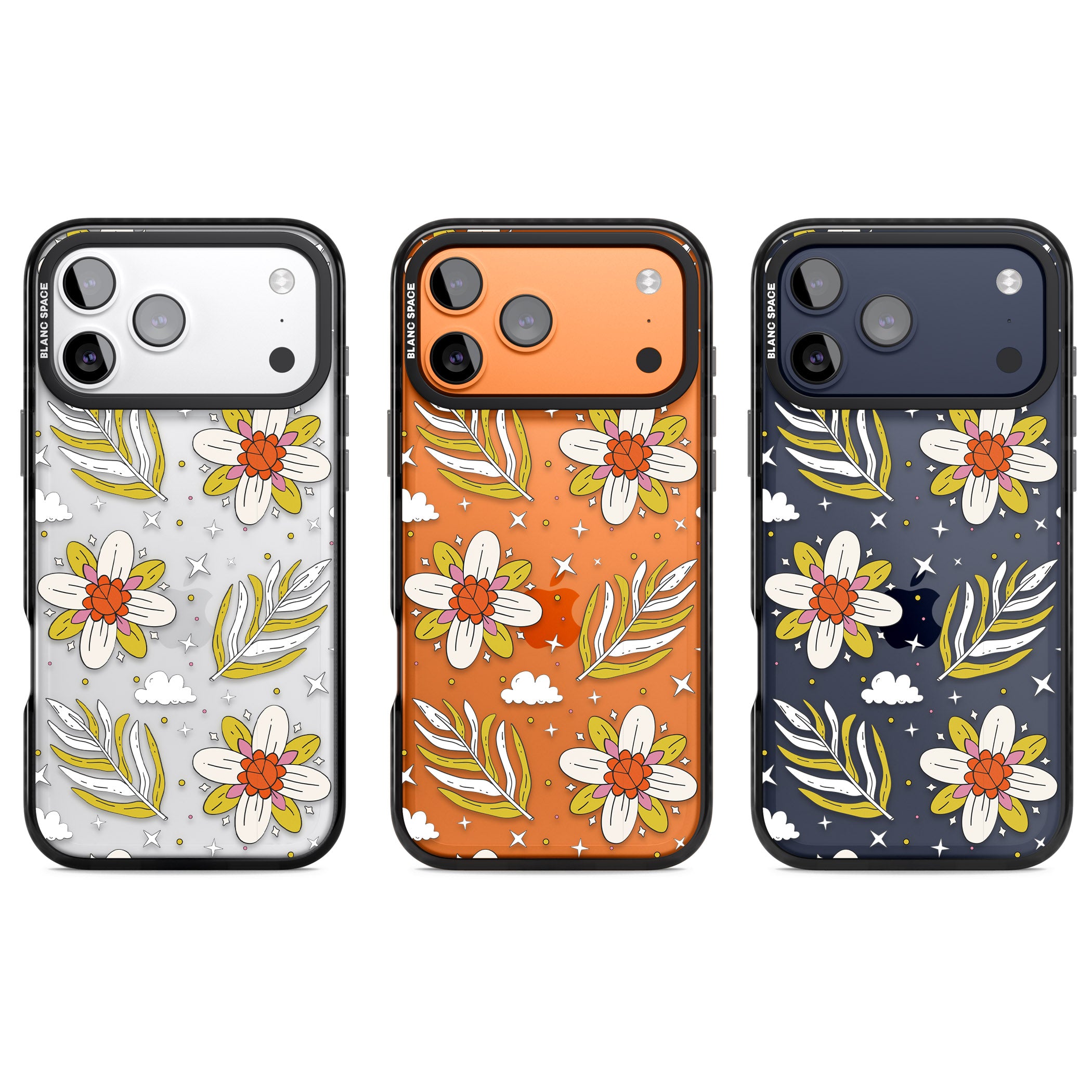 Boho Celestial Floral Dream iPhone 17 Pro Impact Black Phone Case APT Impact Protection