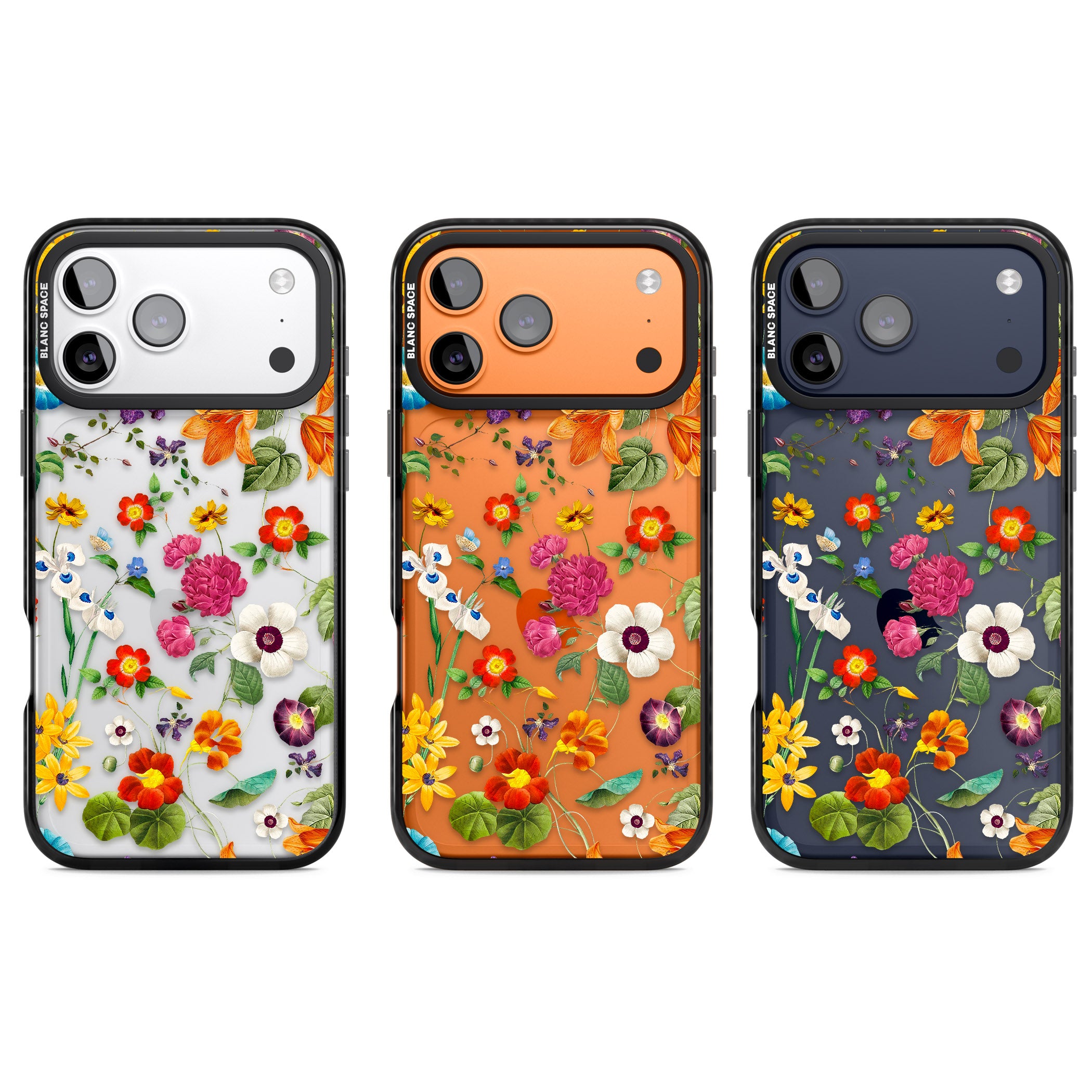 Whimsical Wildflowers iPhone 17 Pro Impact Black Phone Case APT Impact Protection