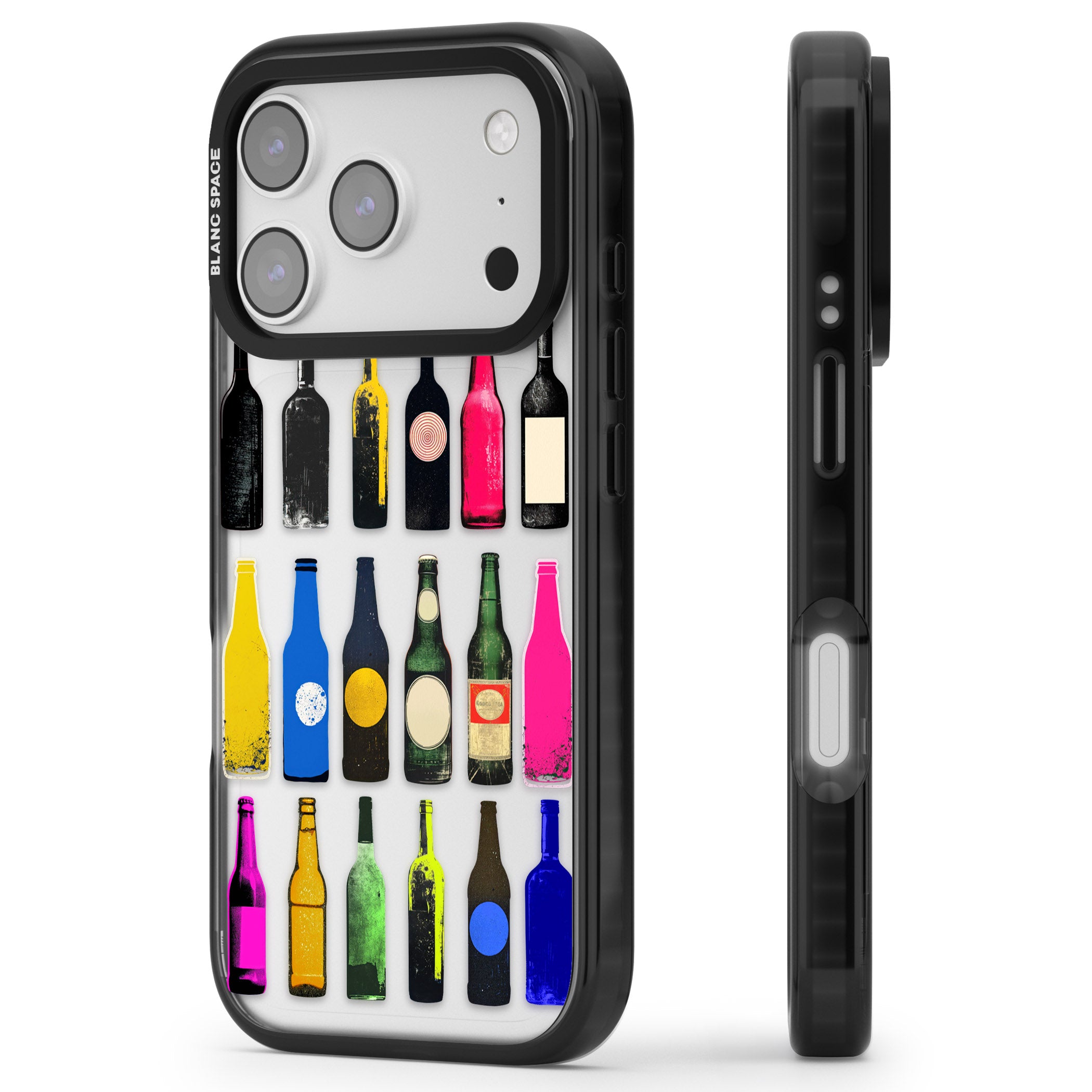 Glass Bottles iPhone 17 Pro Max Impact Black Phone Case Side Profile