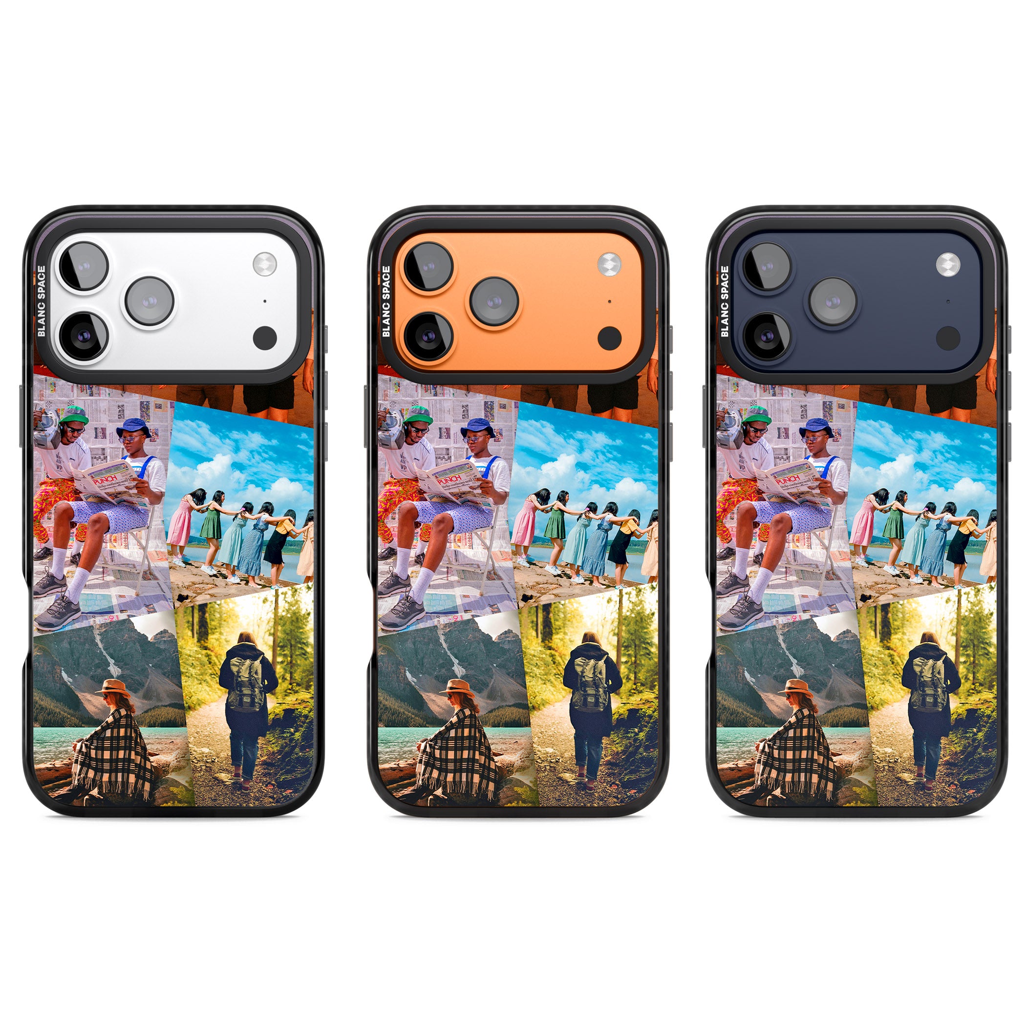 Personalised Abstract Photo Grid iPhone 17 Pro Impact Black Phone Case APT Impact Protection