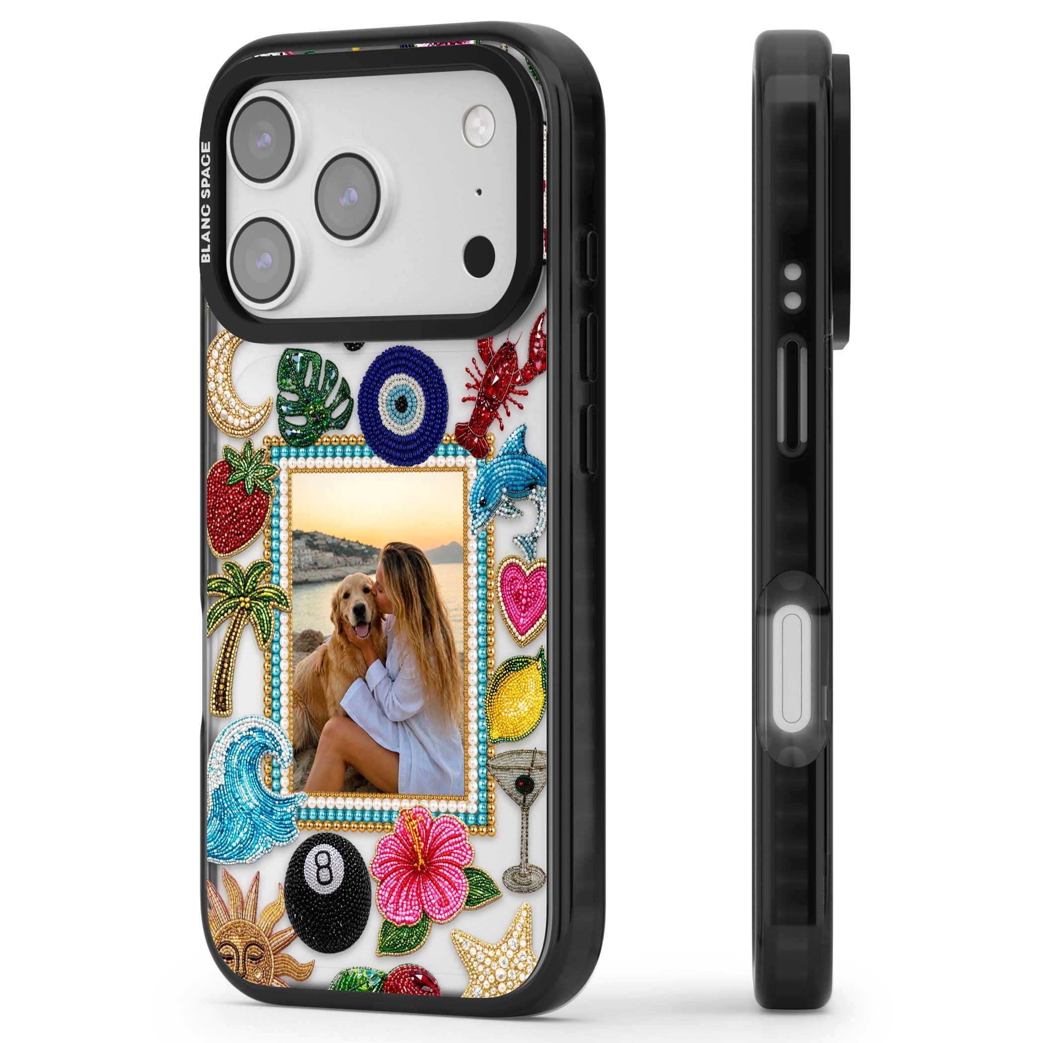 Beaded Photo coastal iPhone case | Clear Impact case for iPhone 17 Pro, iPhone 17 Pro Max