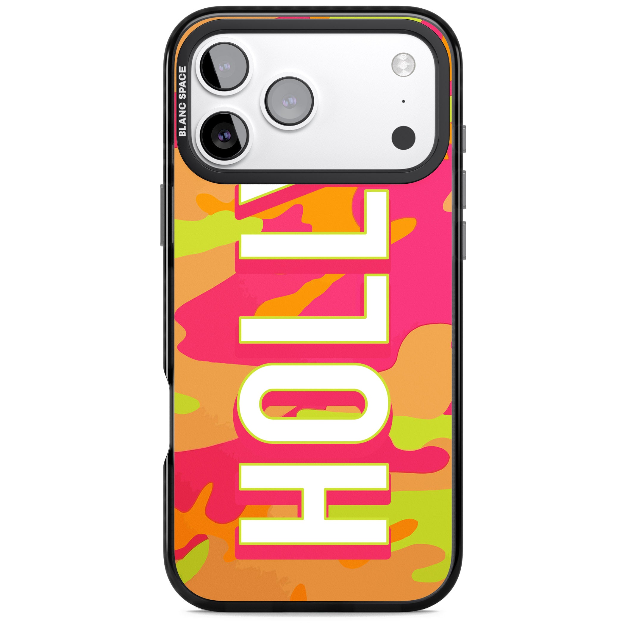 Personalised Bold Neon Camo iPhone 17 Pro Impact Black Phone Case