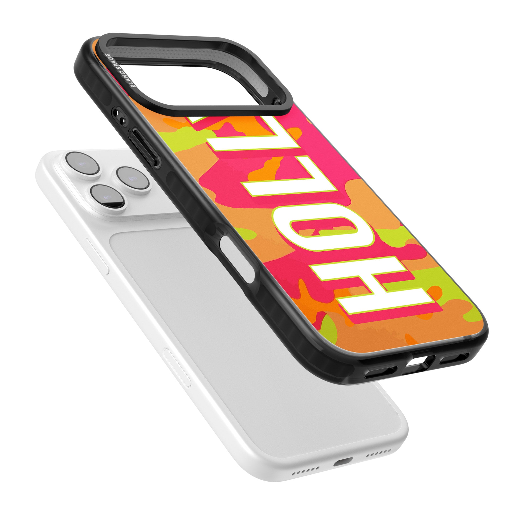 Personalised Bold Neon Camo iPhone 17 Pro Max Impact Black Phone Case Colours