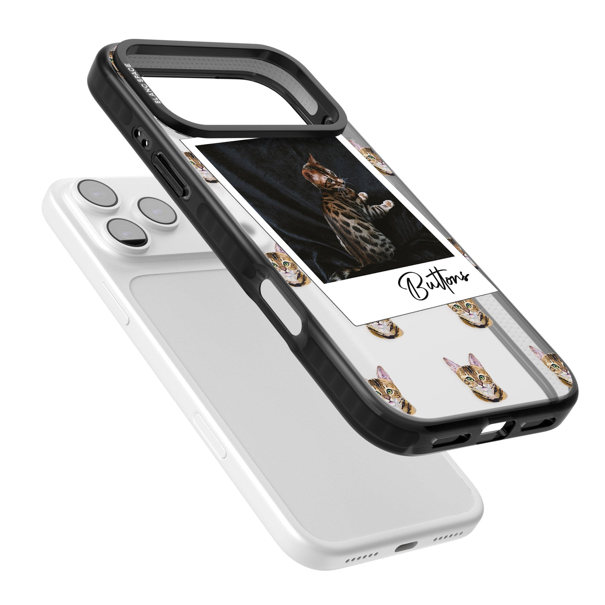 Personalised Bengal Cat Photo iPhone 17 Pro Impact Black Phone Case Colours