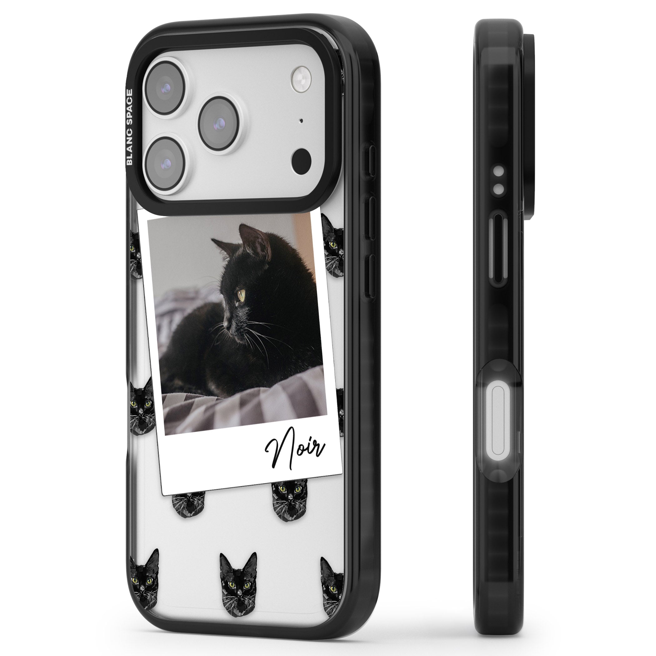 Personalised Bombay Cat Photo iPhone 17 Pro Max Impact Black Phone Case Side Profile