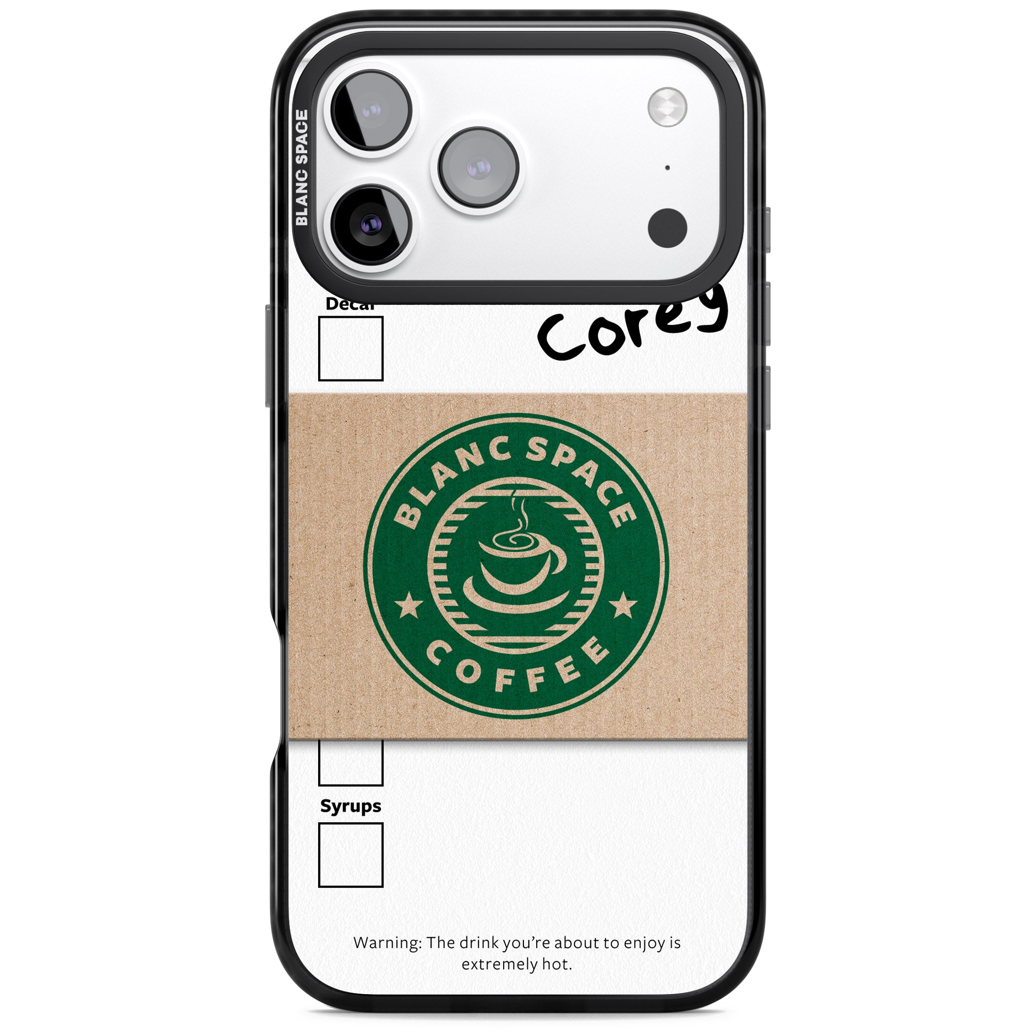 Personalised Coffee Cup iPhone 17 Pro Max Impact Black Phone Case