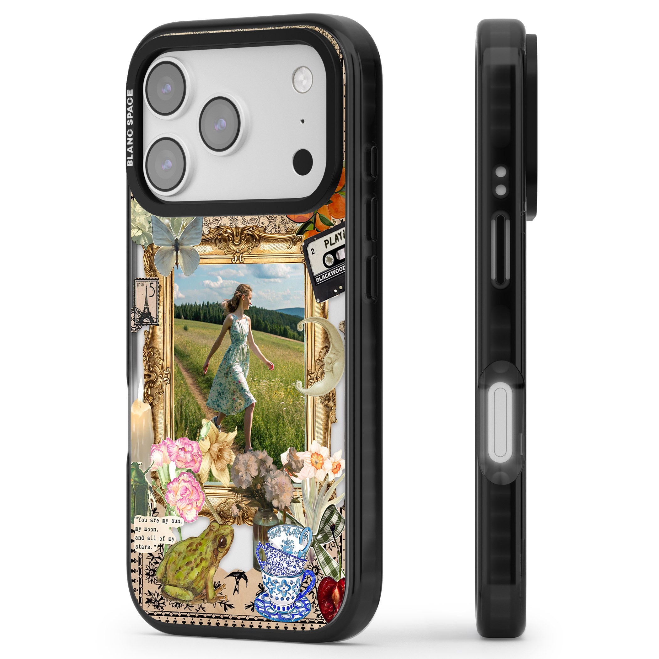 Personalised Country Collage Frame iPhone 17 Pro Impact Black Phone Case Side Profile