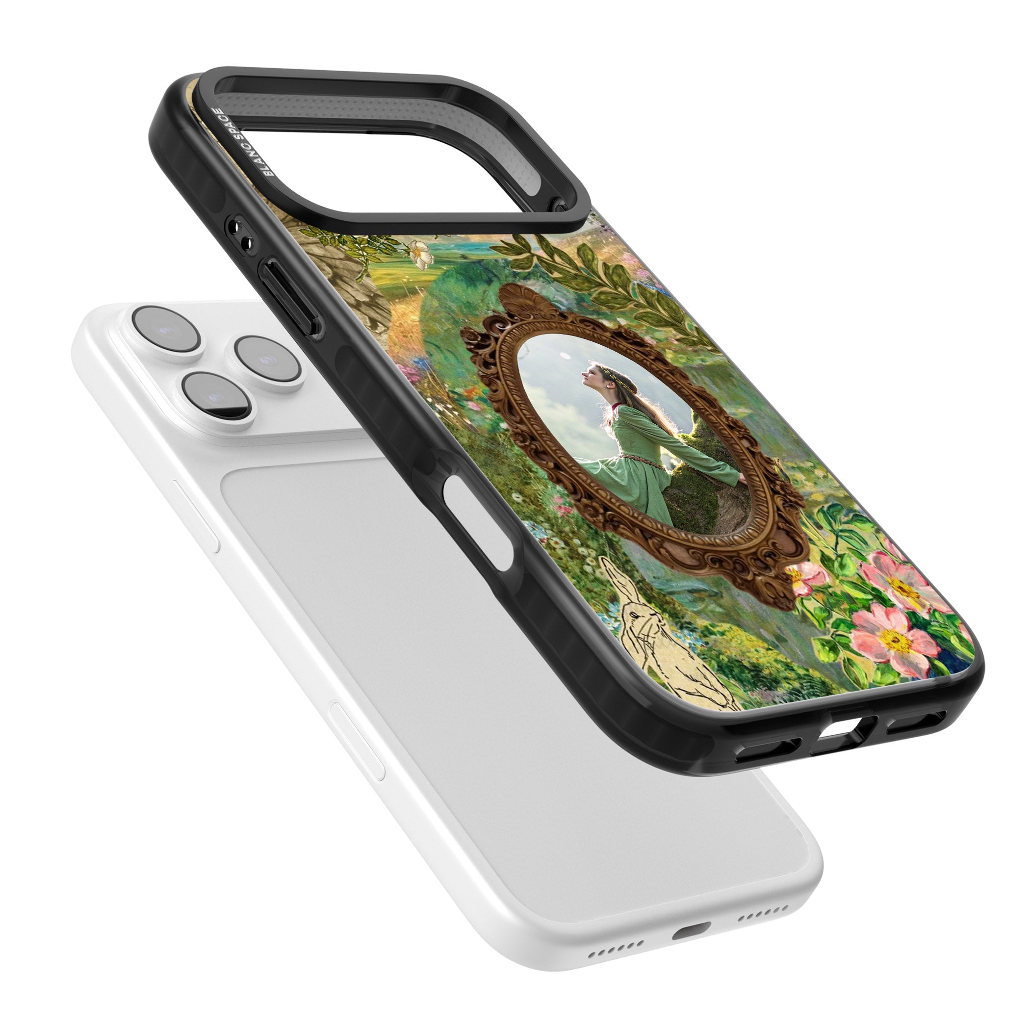 Personalised Meadow Frame iPhone 17 Pro Impact Black Phone Case Colours