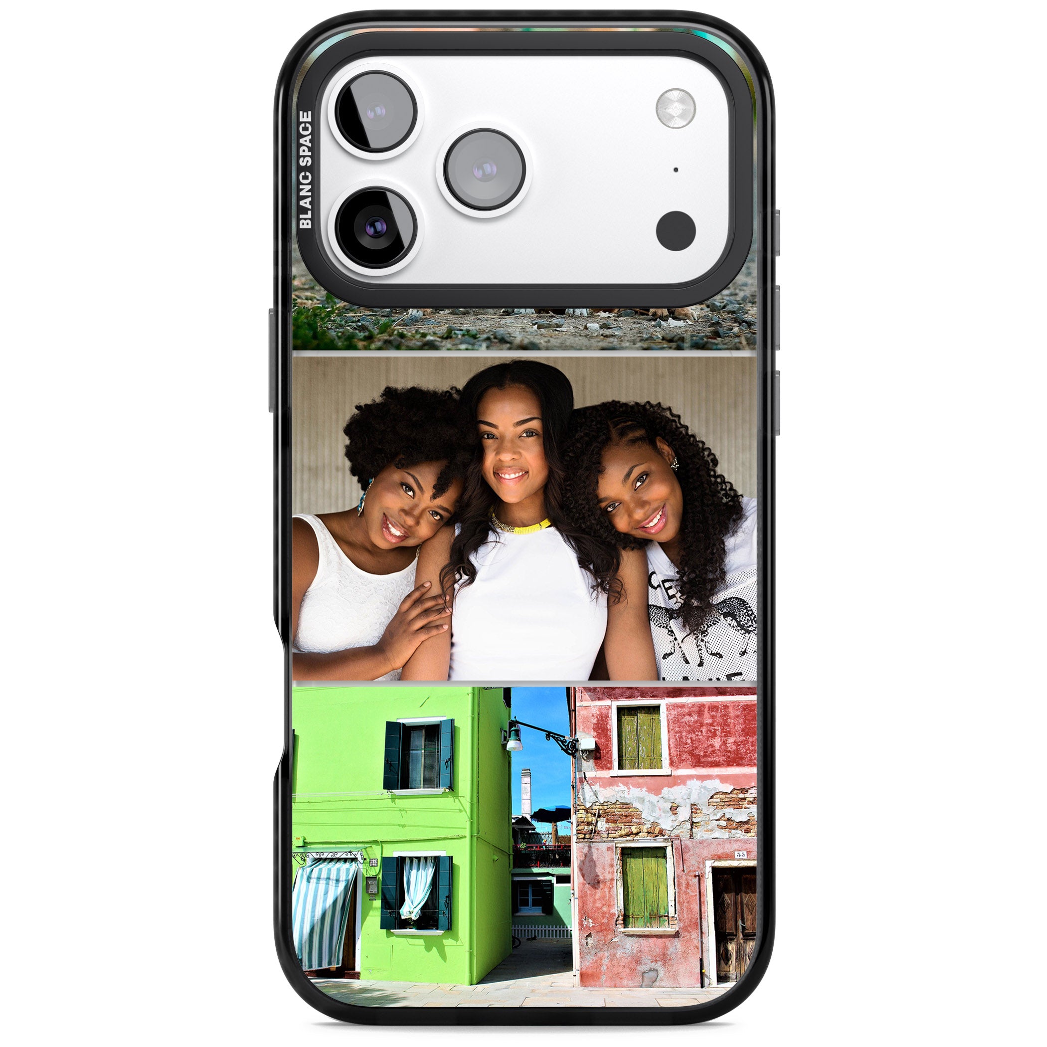 Personalised 3 Photo Grid iPhone 17 Pro Impact Black Phone Case