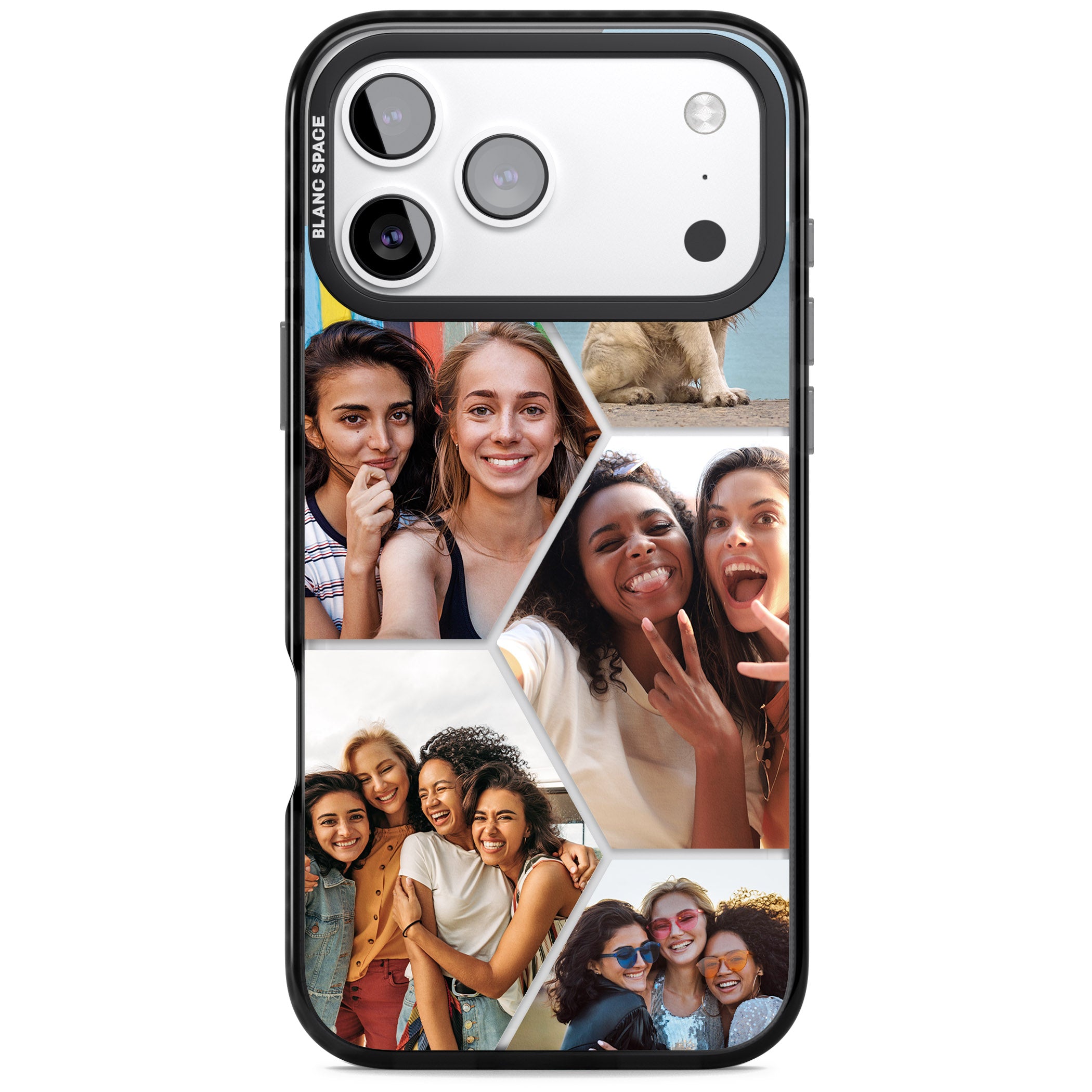 Personalised Beehive Photo Grid iPhone 17 Pro Impact Black Phone Case