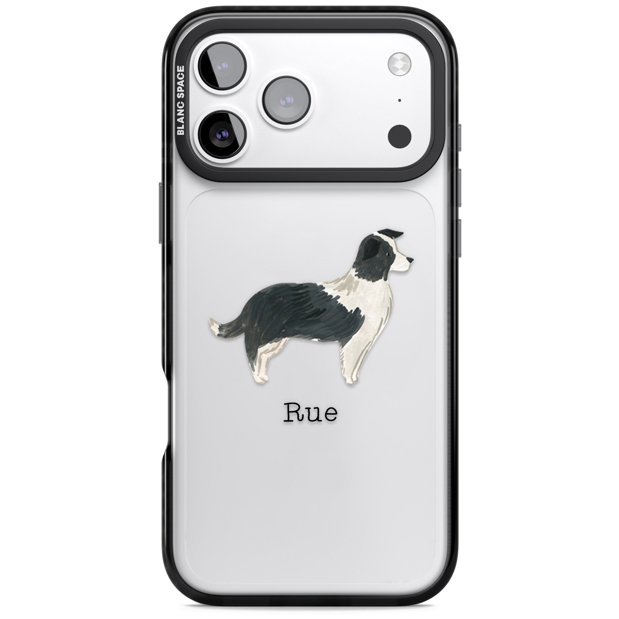 Personalised Border Collie iPhone 17 Pro Max Impact Black Phone Case