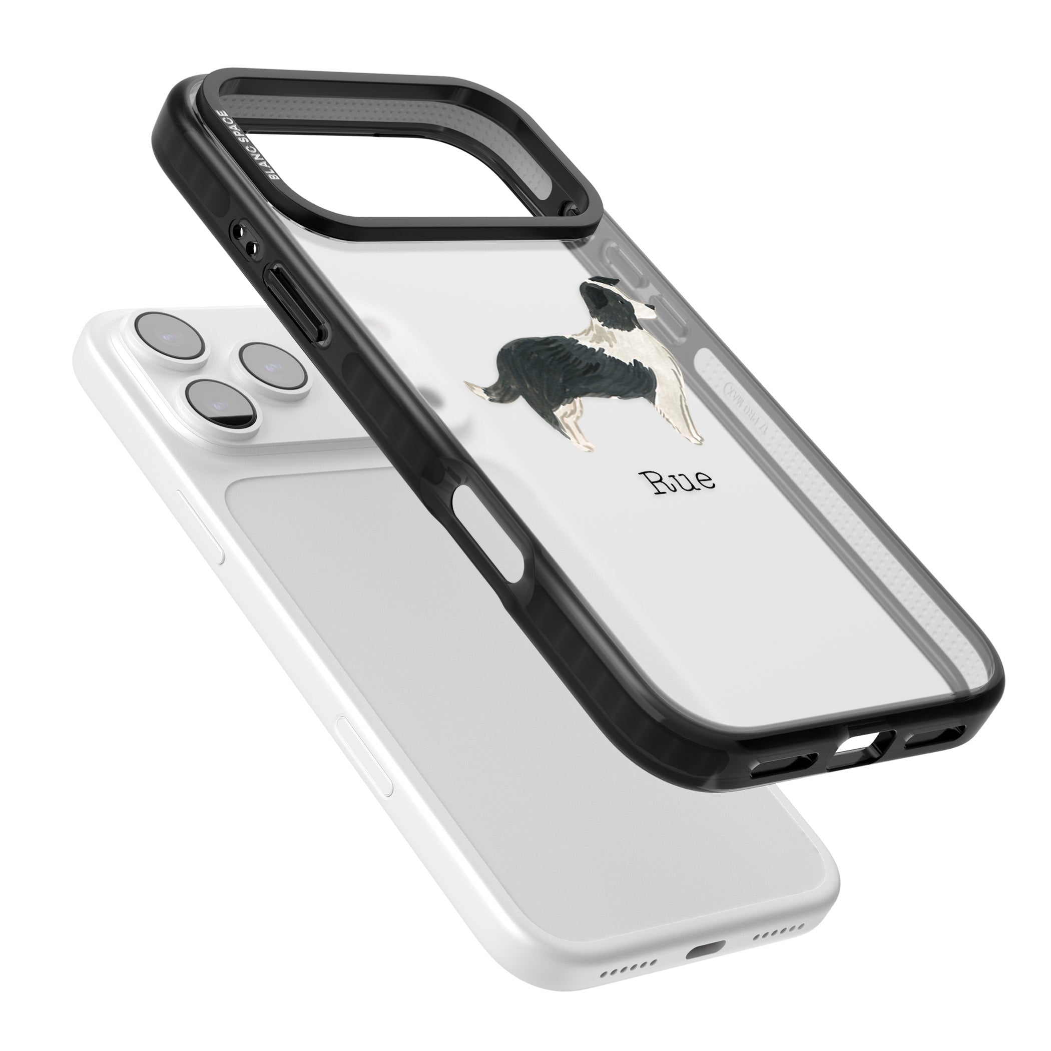 Personalised Border Collie iPhone 17 Pro Max Impact Black Phone Case Colours